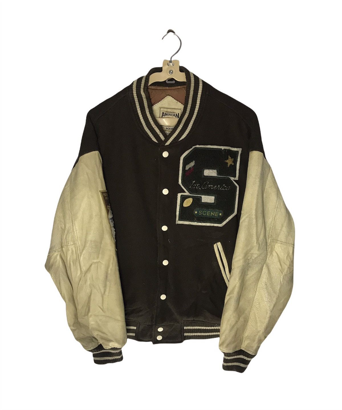 Vintage Vintage varsity leather sleeve American scene Size US M / EU 48-50 / 2 - 3 Thumbnail