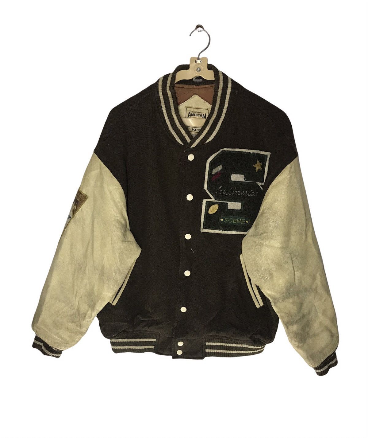 Vintage Vintage varsity leather sleeve American scene Size US M / EU 48-50 / 2 - 1 Thumbnail