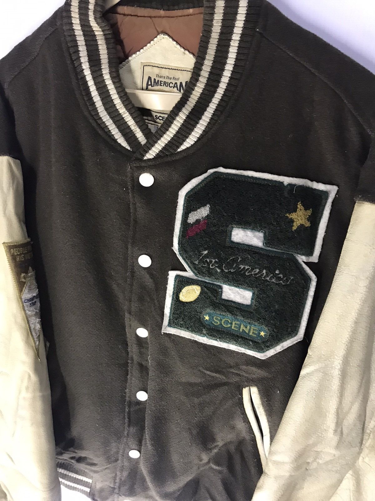 Vintage Vintage varsity leather sleeve American scene Size US M / EU 48-50 / 2 - 7 Thumbnail