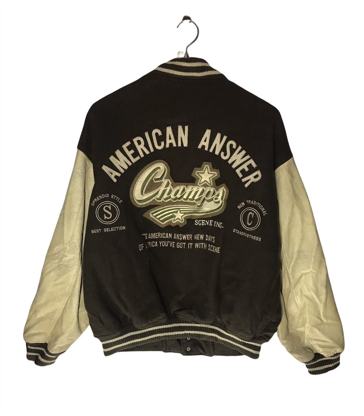 Vintage Vintage varsity leather sleeve American scene Size US M / EU 48-50 / 2 - 2 Thumbnail