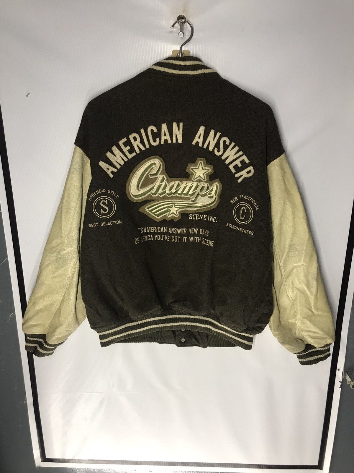 Vintage Vintage varsity leather sleeve American scene Size US M / EU 48-50 / 2 - 15 Thumbnail