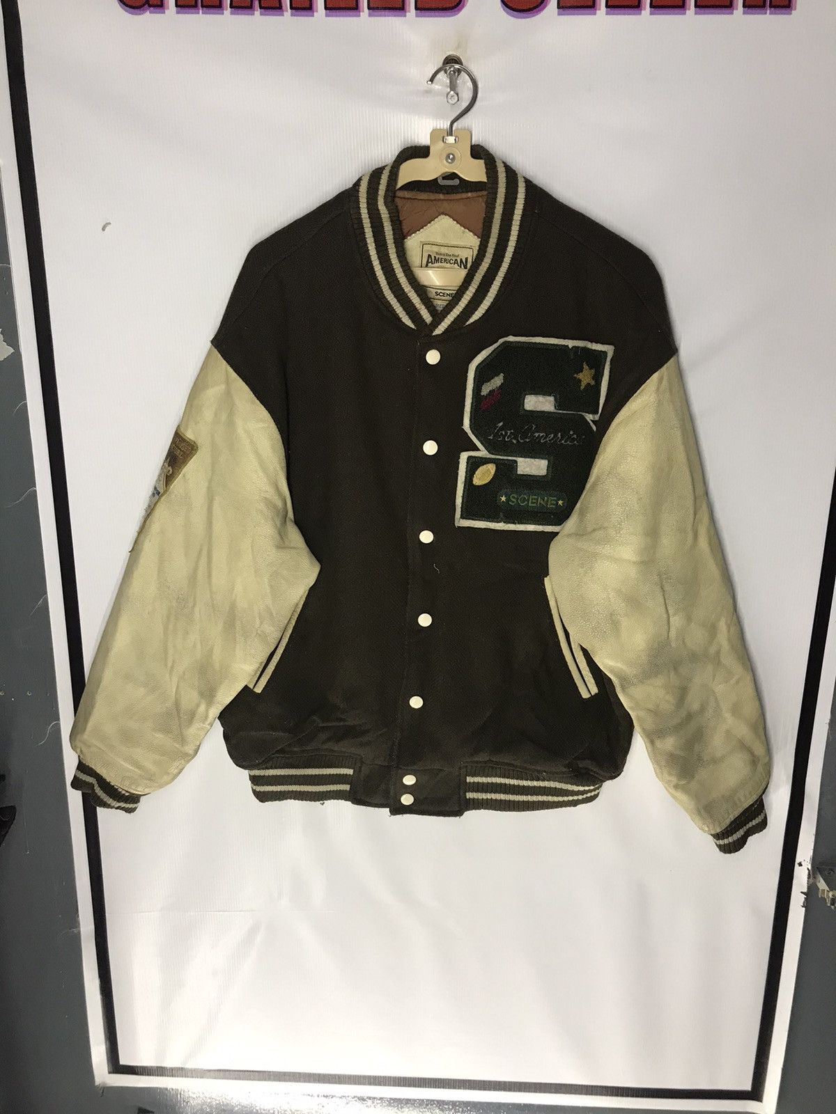 Vintage Vintage varsity leather sleeve American scene Size US M / EU 48-50 / 2 - 14 Thumbnail