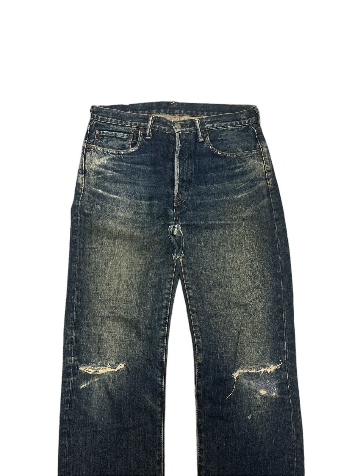 45rpm × Vintage 45 RPM THRASHED DISTRESSED DENIM PANT Size US 32 / EU 48 - 2 Thumbnail