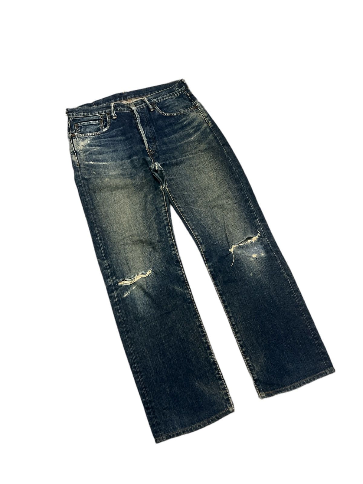 45rpm × Vintage 45 RPM THRASHED DISTRESSED DENIM PANT Size US 32 / EU 48 - 5 Thumbnail