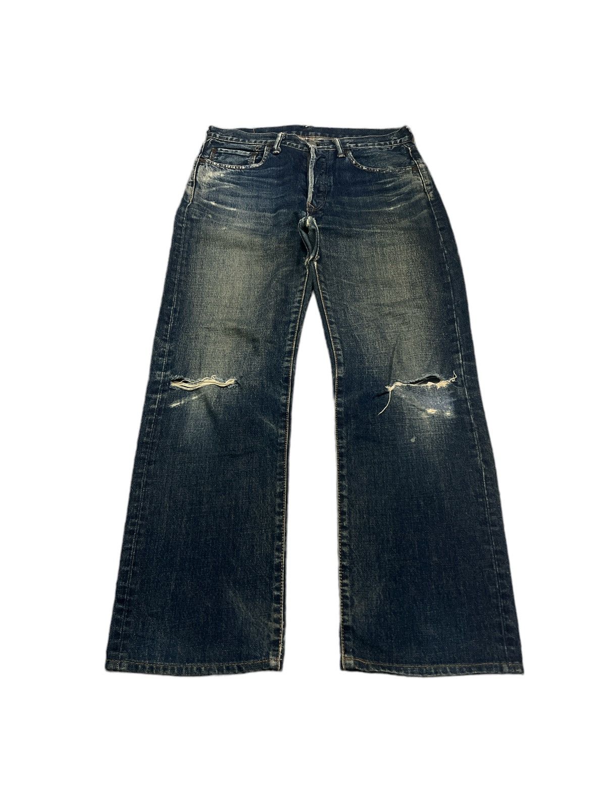 45rpm × Vintage 45 RPM THRASHED DISTRESSED DENIM PANT Size US 32 / EU 48 - 3 Thumbnail