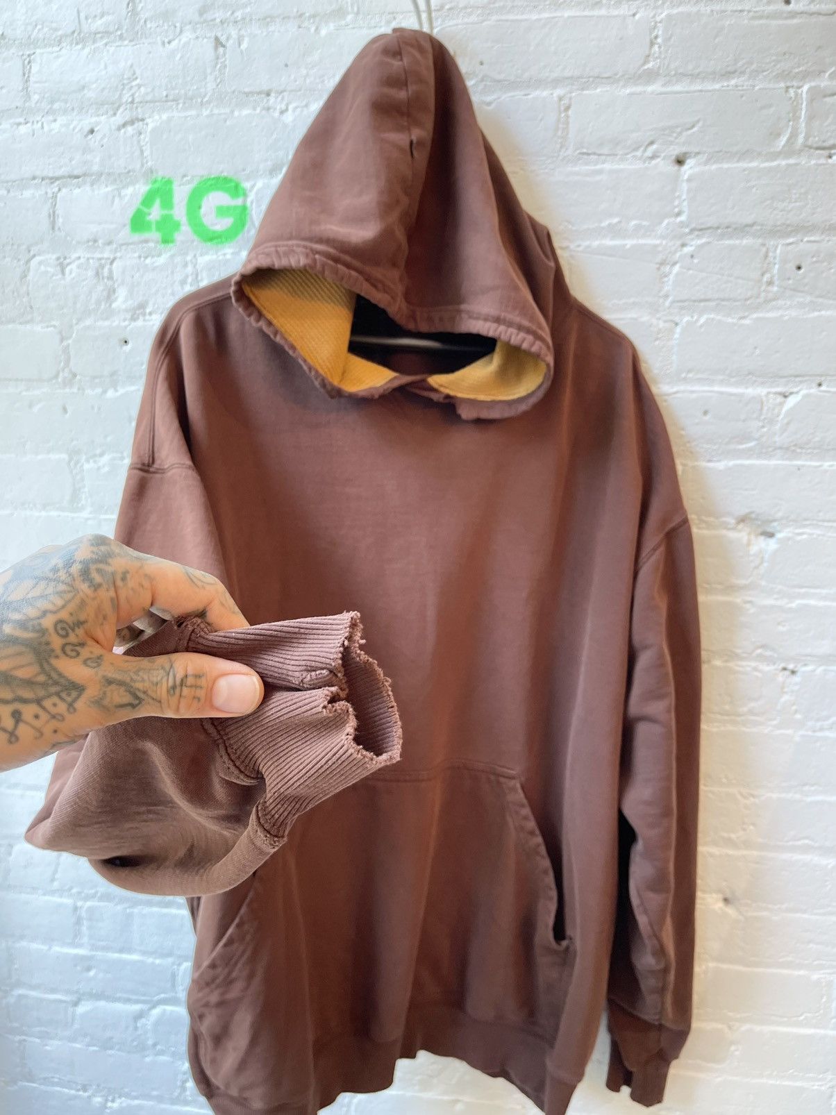 Image of Vintage Thrashed Burnt Orange Brown Hoodie L XL Xxl, Men's