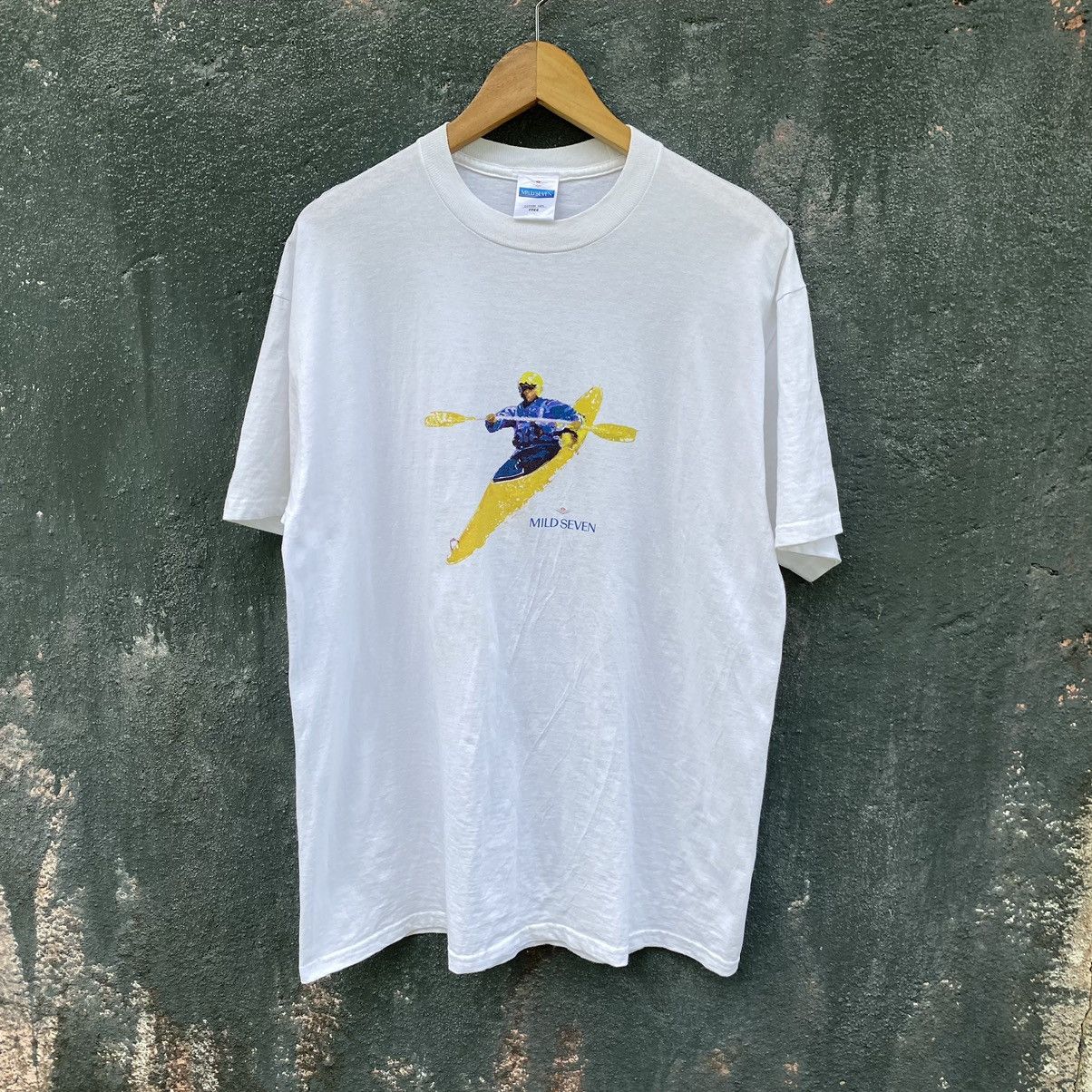 Vintage Vintage 90s Mild Seven Drive Rally ERD GRUNGE THRASHED TEE Size US L / EU 52-54 / 3 - 1 Thumbnail