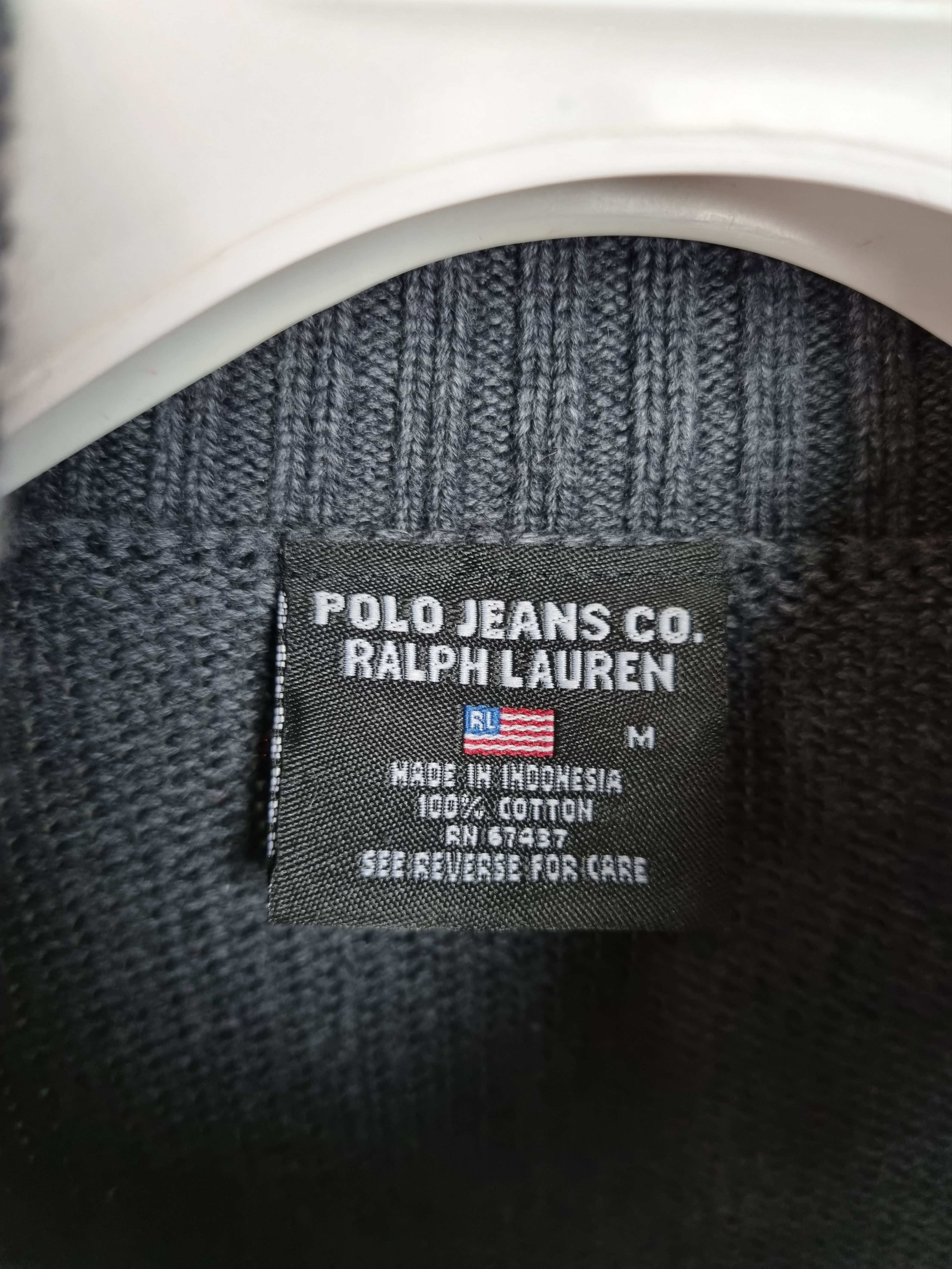 Polo Ralph Lauren × Ralph Lauren × Vintage 90s POLO Jeans Ralph Lauren USA Flag Knitted Sweater Size US M / EU 48-50 / 2 - 7 Thumbnail