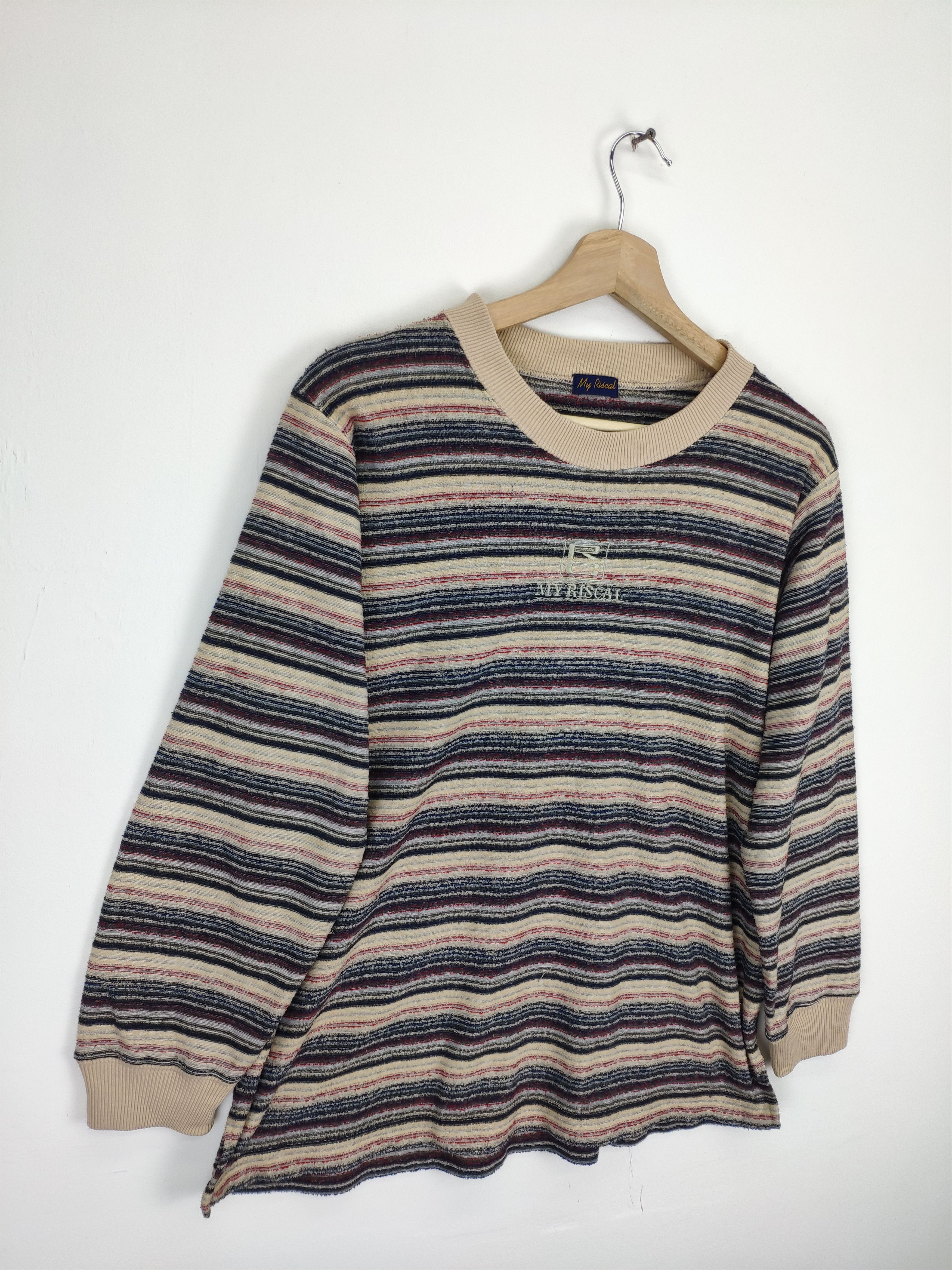 Designer × Japanese Brand Vintage Striped Shirt Long Sleeve by My Riscal Size US M / EU 48-50 / 2 - 3 Thumbnail
