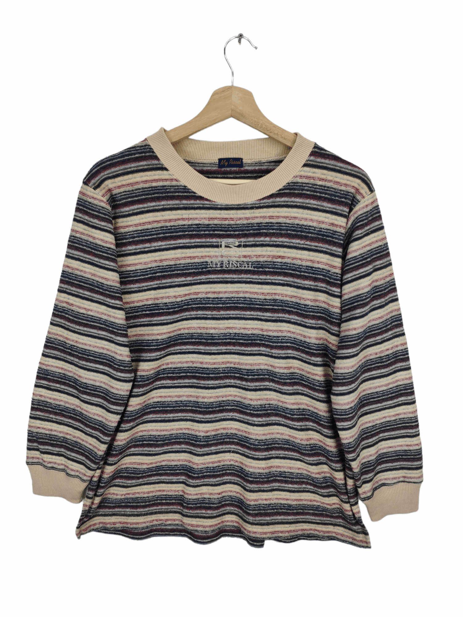 Designer × Japanese Brand Vintage Striped Shirt Long Sleeve by My Riscal Size US M / EU 48-50 / 2 - 1 Thumbnail