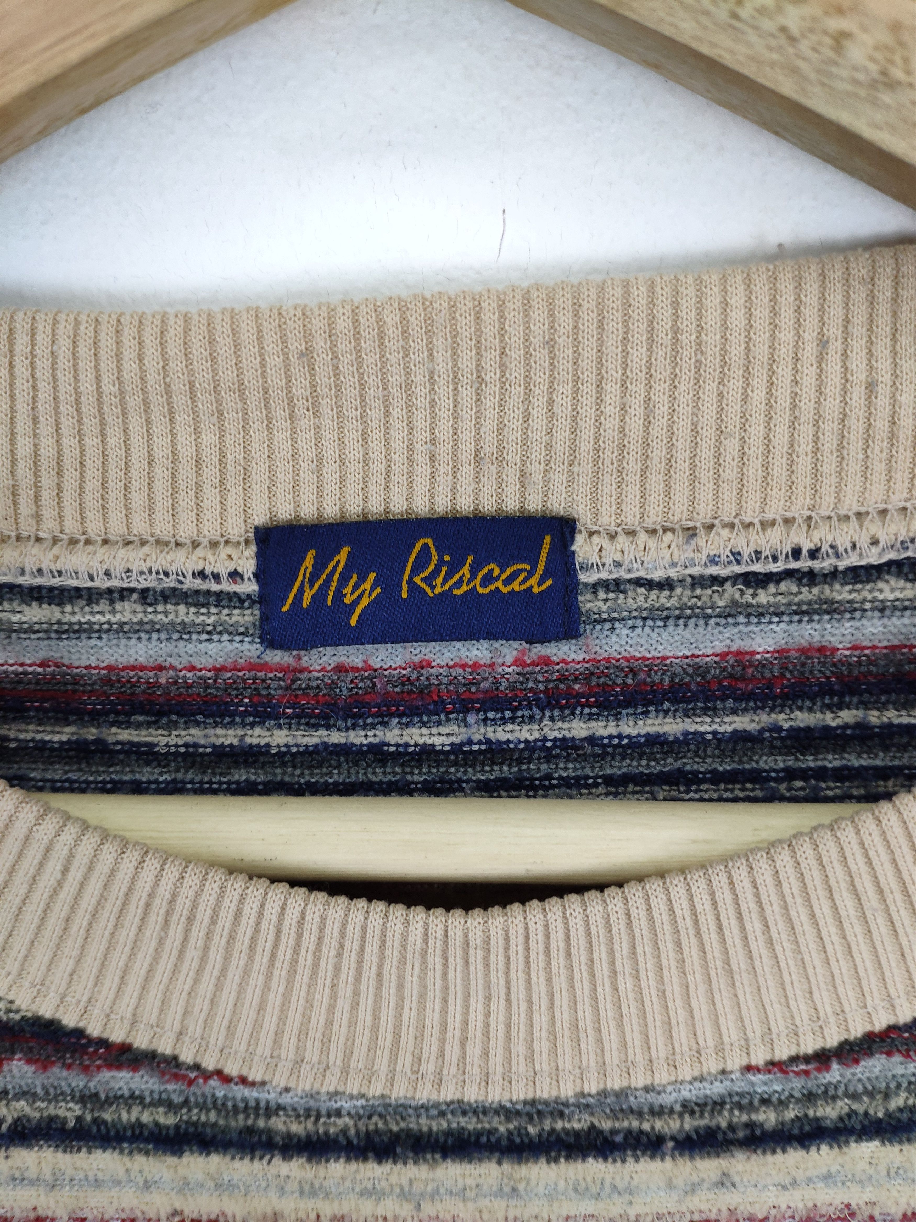 Designer × Japanese Brand Vintage Striped Shirt Long Sleeve by My Riscal Size US M / EU 48-50 / 2 - 8 Thumbnail