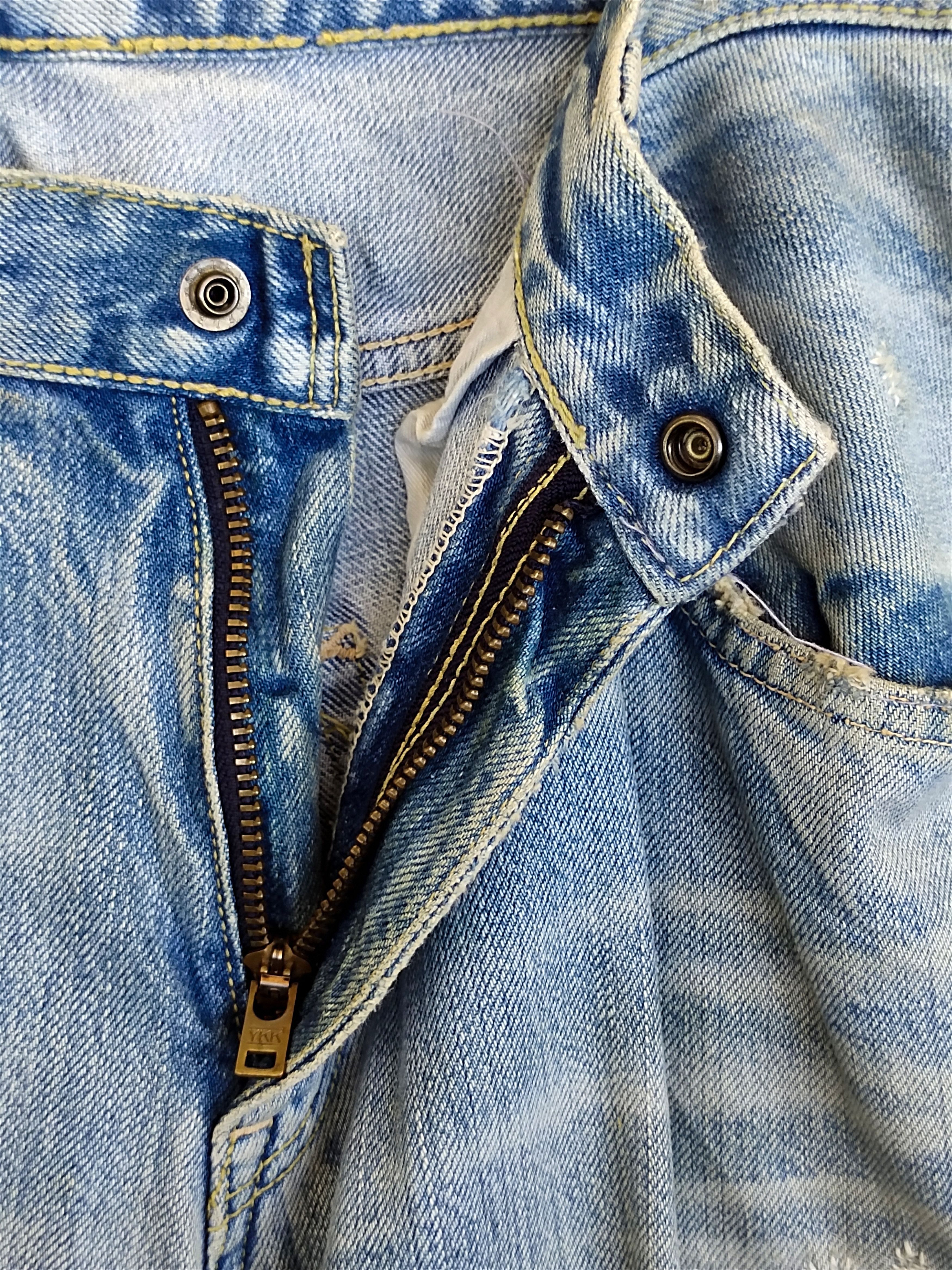 Kapital Blue Blue Japan Boro Faded Distress Denim Jeans Size US 31 - 18 Thumbnail