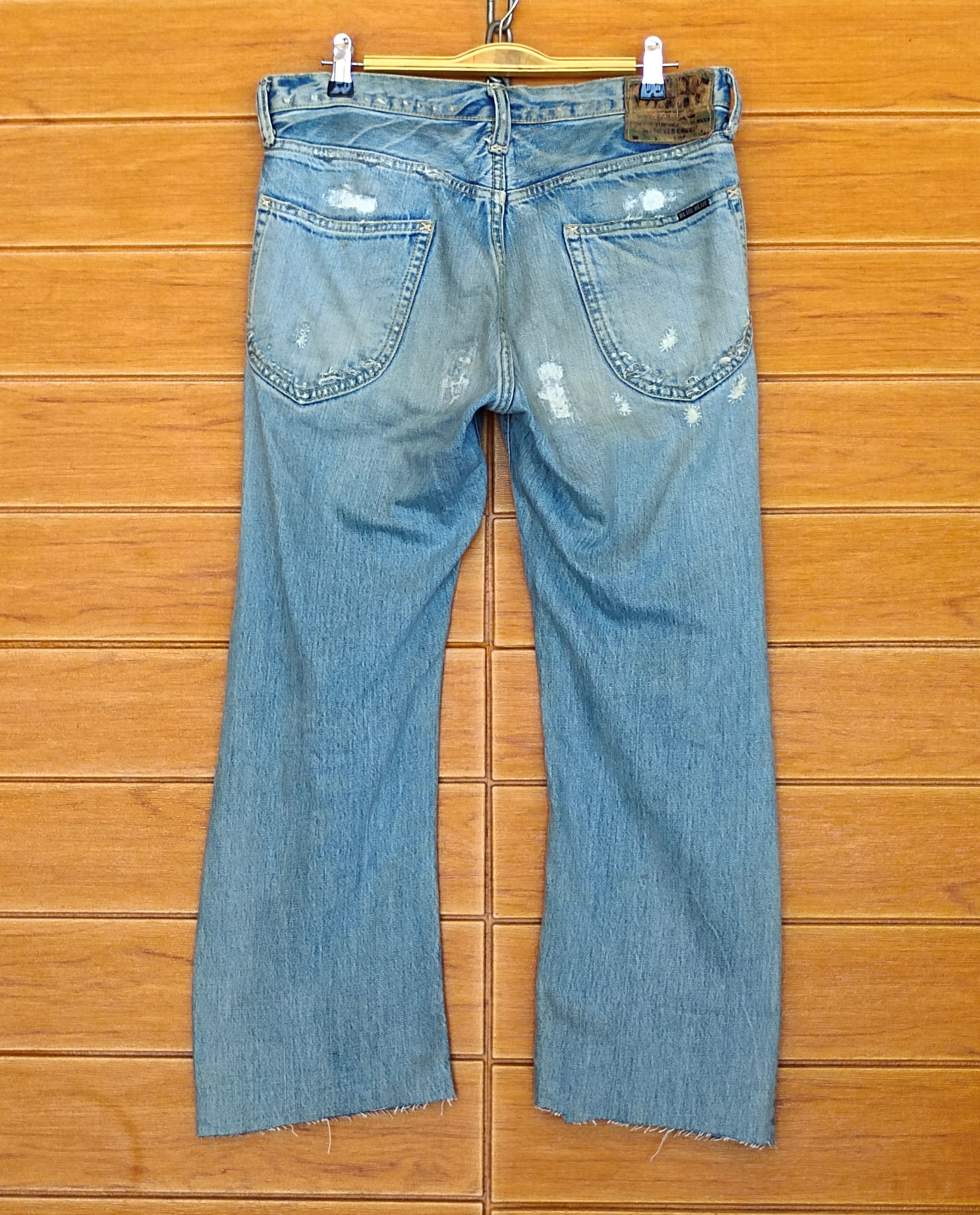Kapital Blue Blue Japan Boro Faded Distress Denim Jeans Size US 31 - 11 Thumbnail