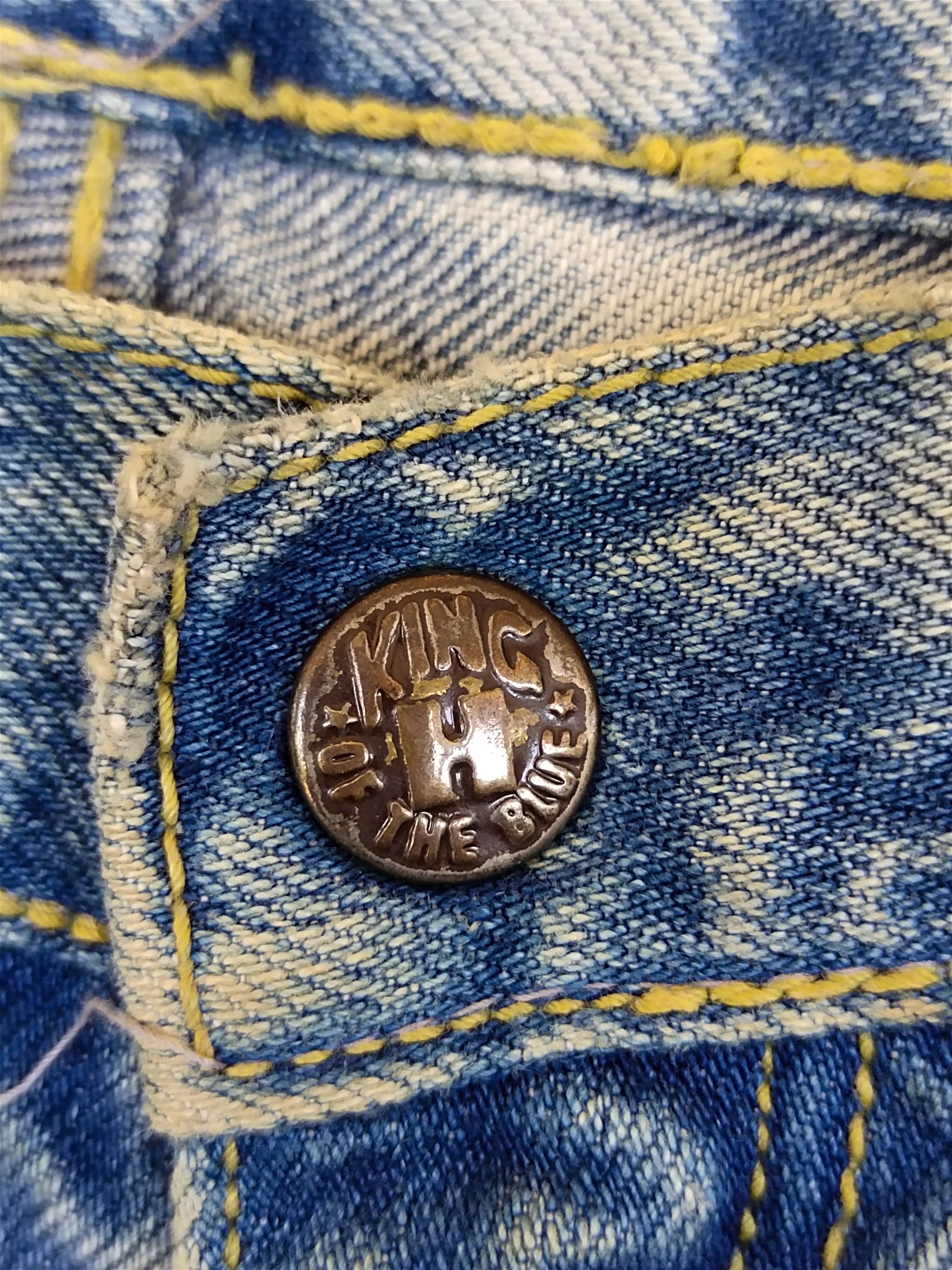 Kapital Blue Blue Japan Boro Faded Distress Denim Jeans Size US 31 - 17 Thumbnail