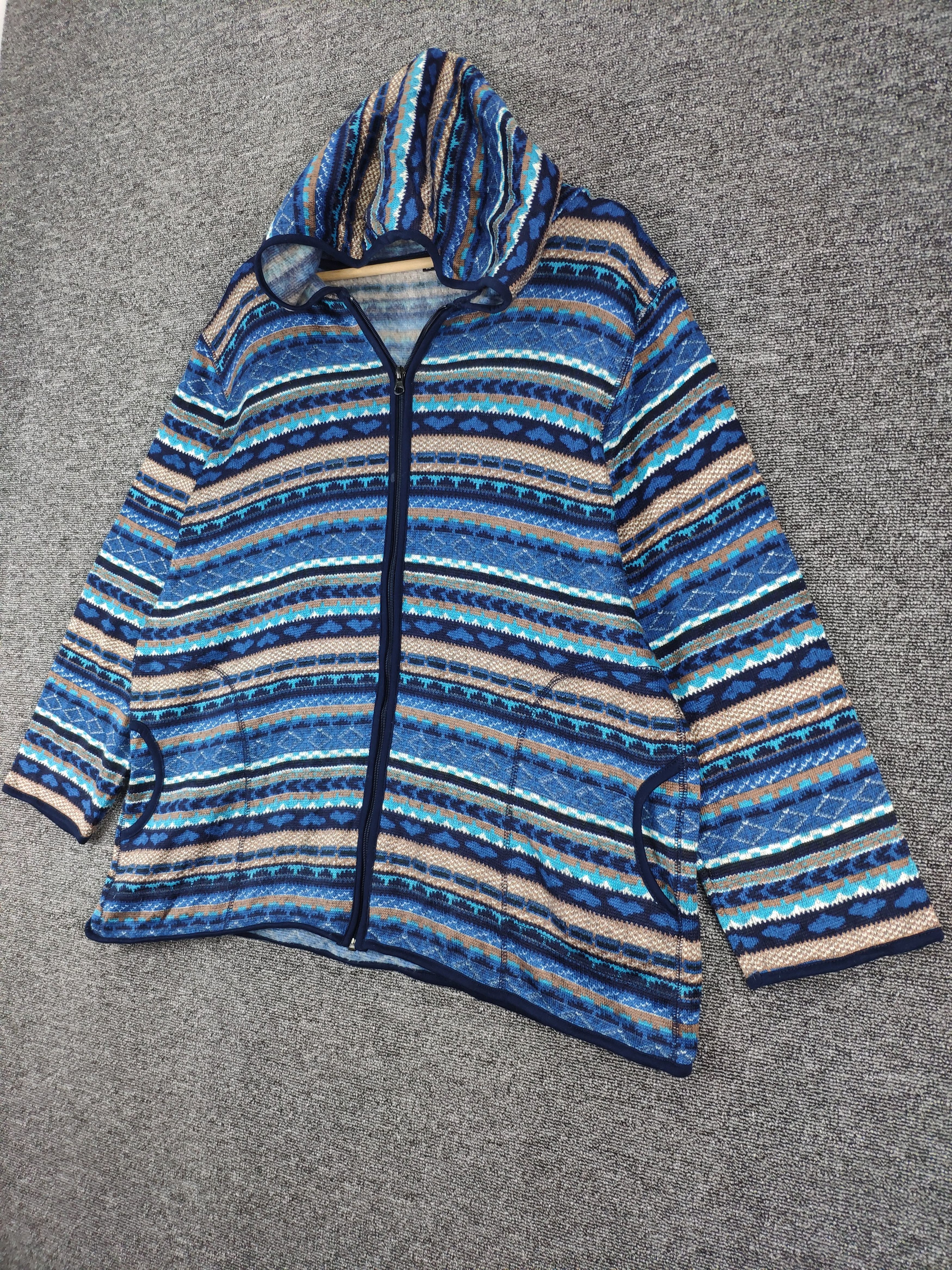Japanese Brand × Vintage Steal 💥 Vintage Hoodie Jacket Native Striped Size US XL / EU 56 / 4 - 2 Thumbnail
