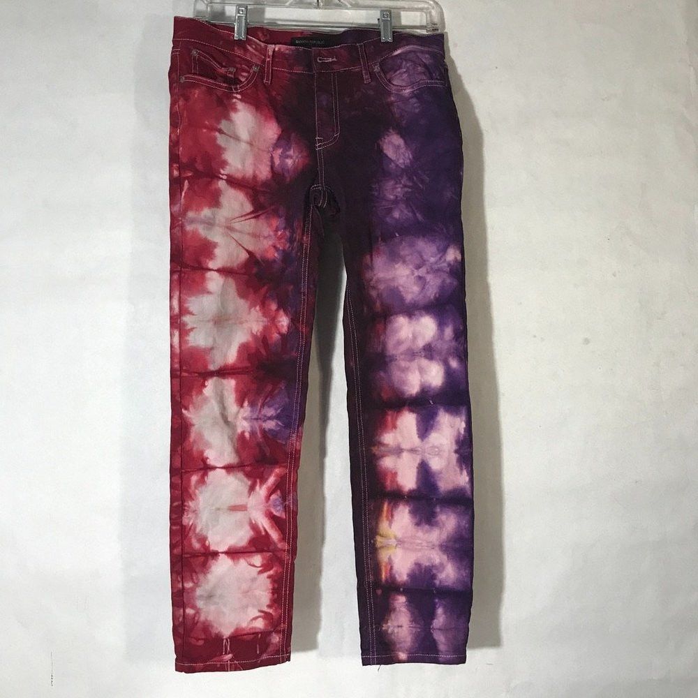 Banana Republic Banana Republic Purple Pink Jeans Size 4 Tie Dye 27 Size 27" / US 4 / IT 40 - 4 Thumbnail
