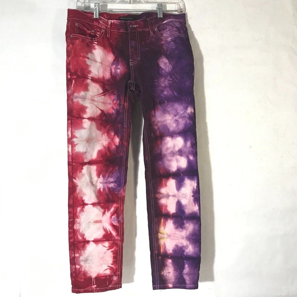 Banana Republic Banana Republic Purple Pink Jeans Size 4 Tie Dye 27 Size 27" / US 4 / IT 40 - 5 Thumbnail