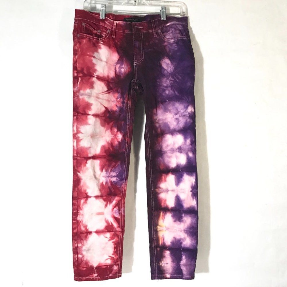 Banana Republic Banana Republic Purple Pink Jeans Size 4 Tie Dye 27 Size 27" / US 4 / IT 40 - 3 Thumbnail