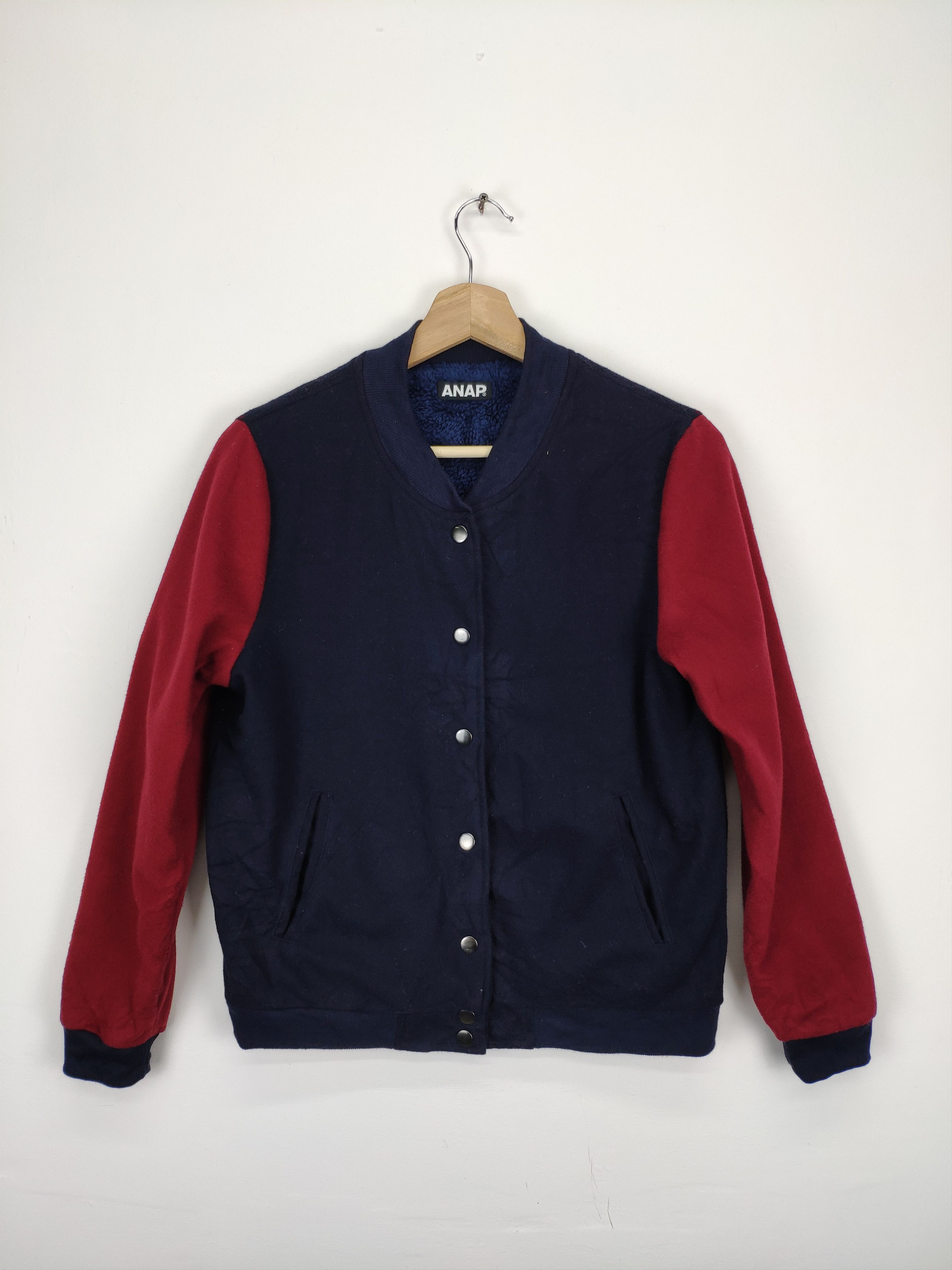 Japanese Brand Vintage Varsity Jacket Lining Sherpa by ANAP Size US S / EU 44-46 / 1 - 1 Thumbnail
