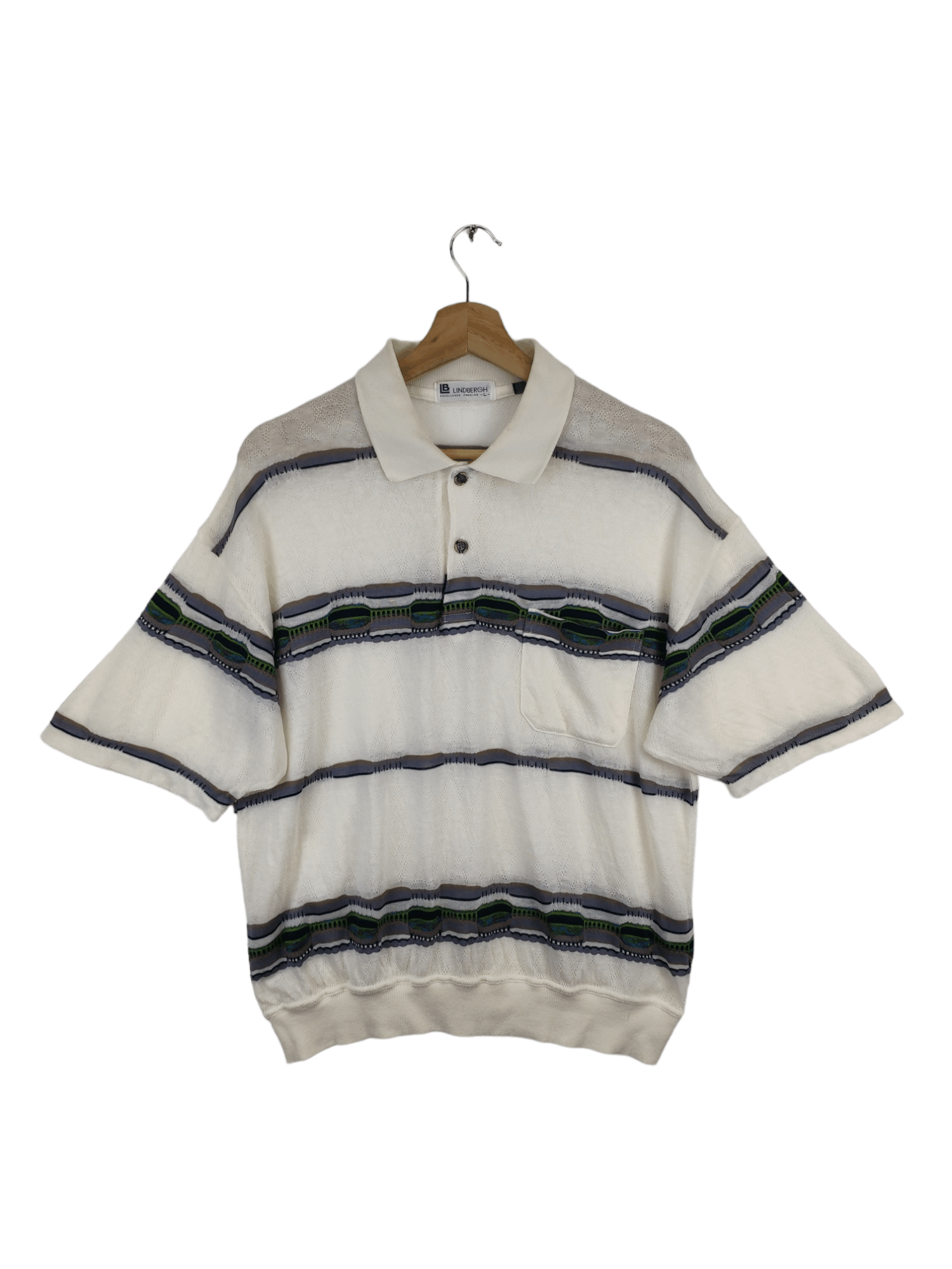 Japanese Brand × Lindbergh × Vintage Vintage Lindberg Polo Shirt Knit Coogi Style Size US M / EU 48-50 / 2 - 1 Thumbnail