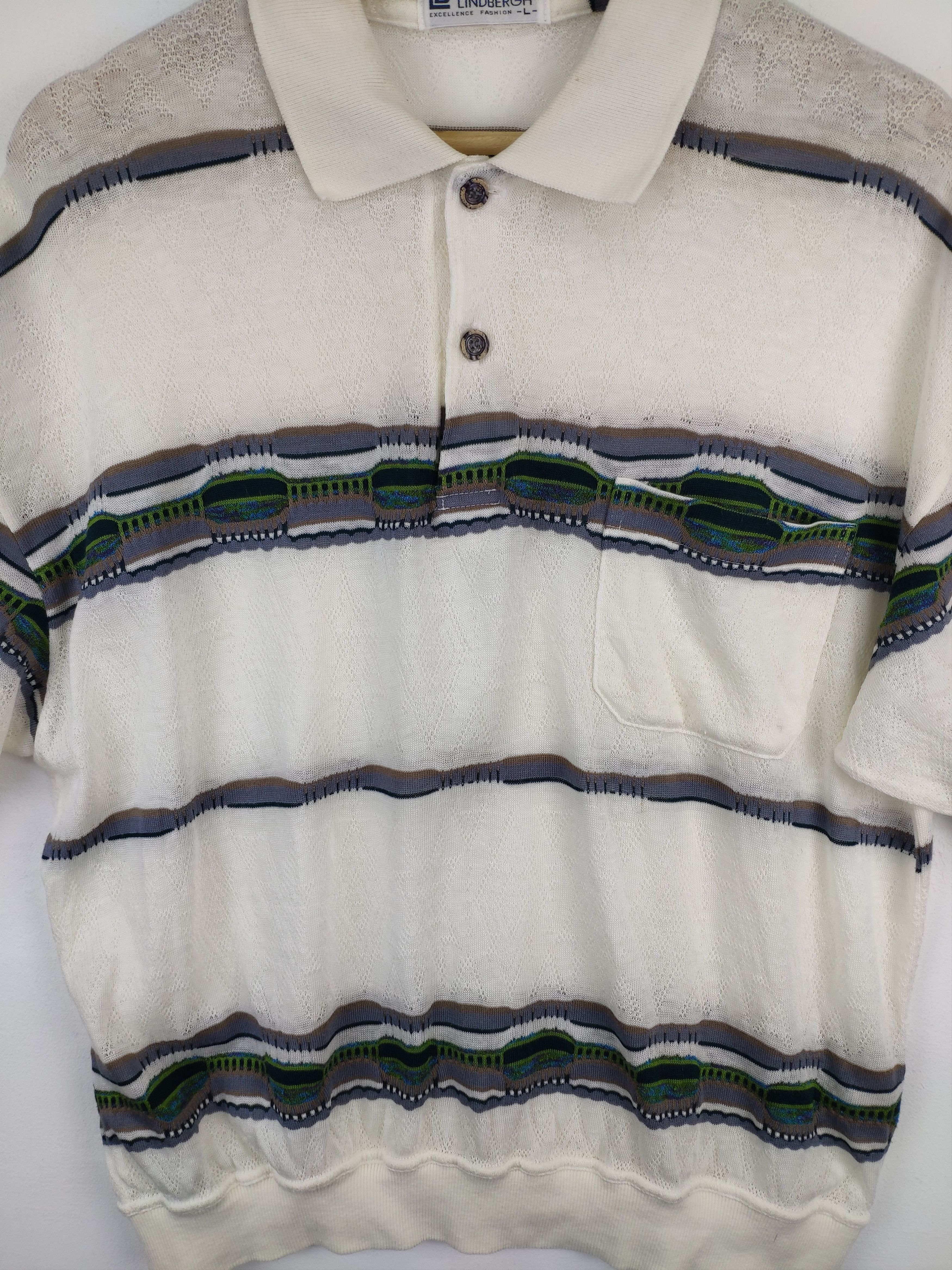 Japanese Brand × Lindbergh × Vintage Vintage Lindberg Polo Shirt Knit Coogi Style Size US M / EU 48-50 / 2 - 12 Thumbnail