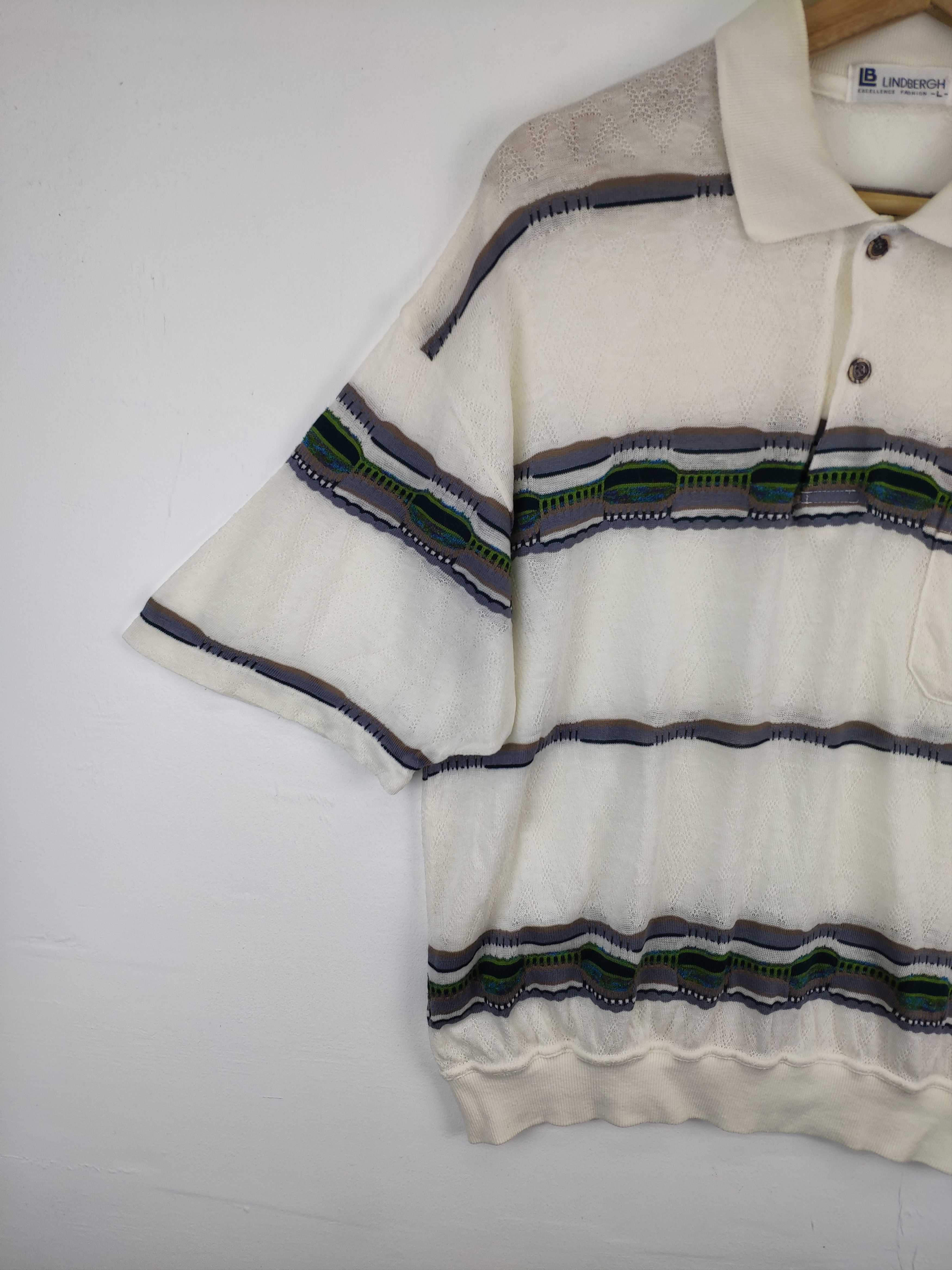 Japanese Brand × Lindbergh × Vintage Vintage Lindberg Polo Shirt Knit Coogi Style Size US M / EU 48-50 / 2 - 7 Thumbnail