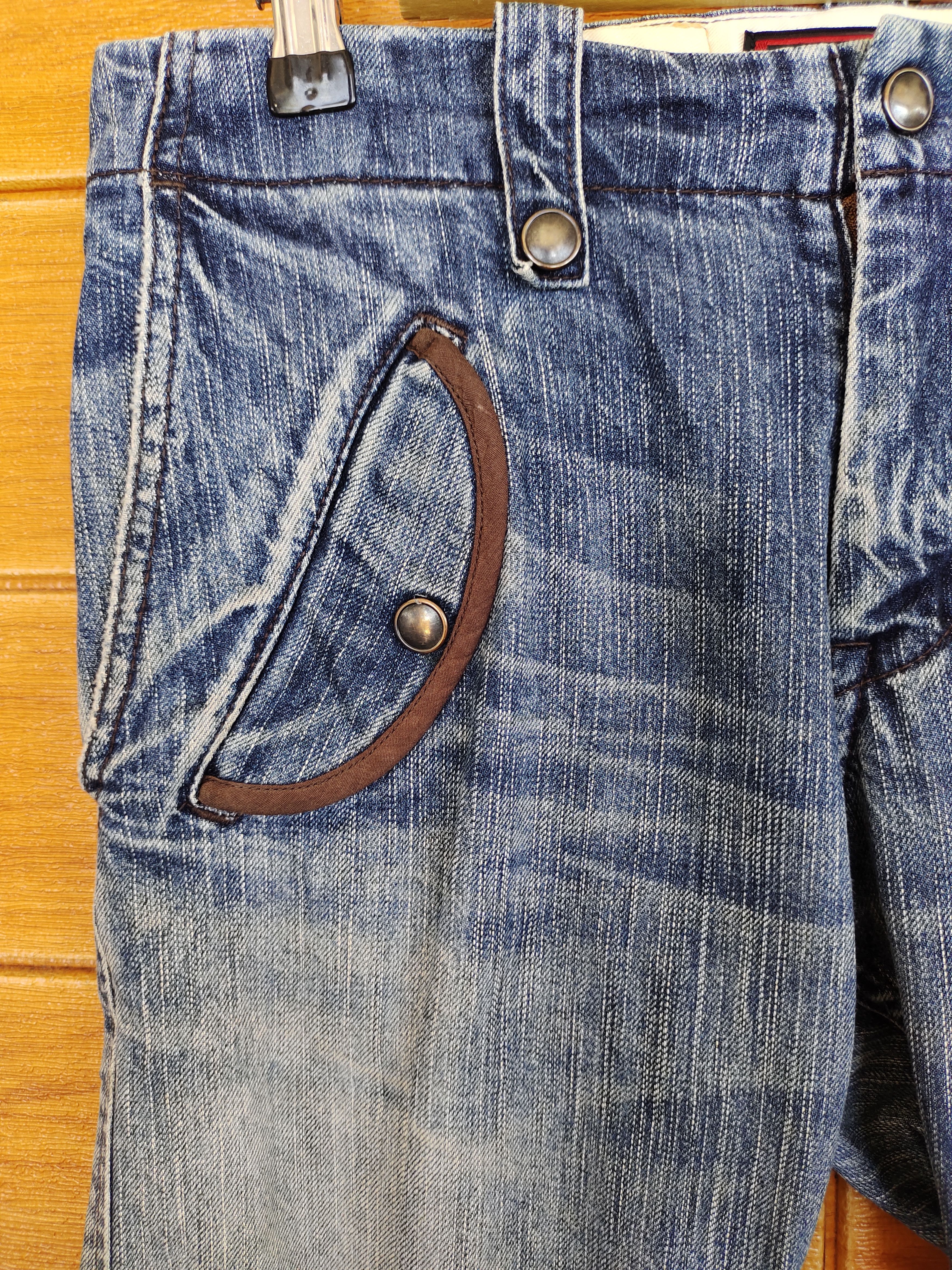 Comme des Garcons × Walter Van Beirendonck Johnbull Kojima Japan Zipper Cargo Denim Pants Size US 31 - 4 Thumbnail