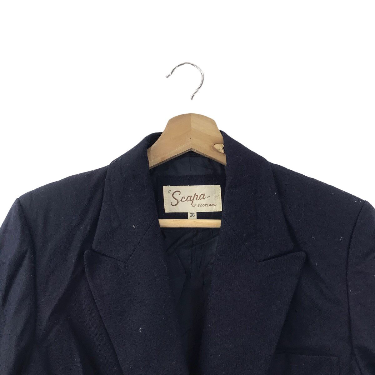Vintage SCAPA Of SCOTLAND Plain Navy Coat Jacket Size S / US 4 / IT 40 - 2 Thumbnail