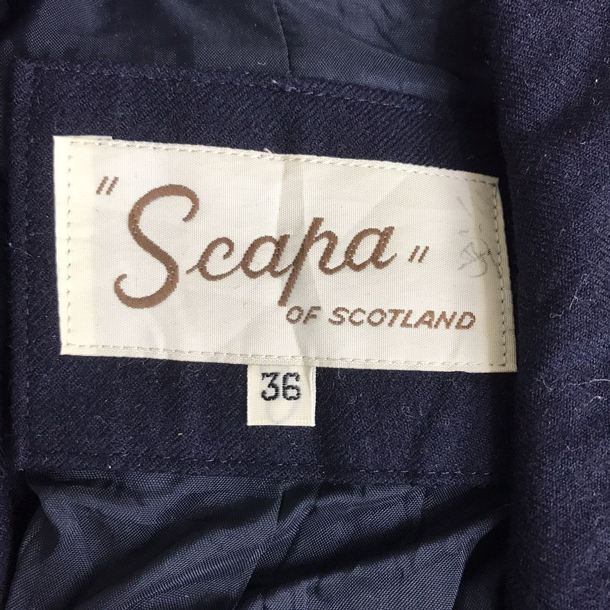 Vintage SCAPA Of SCOTLAND Plain Navy Coat Jacket Size S / US 4 / IT 40 - 3 Thumbnail