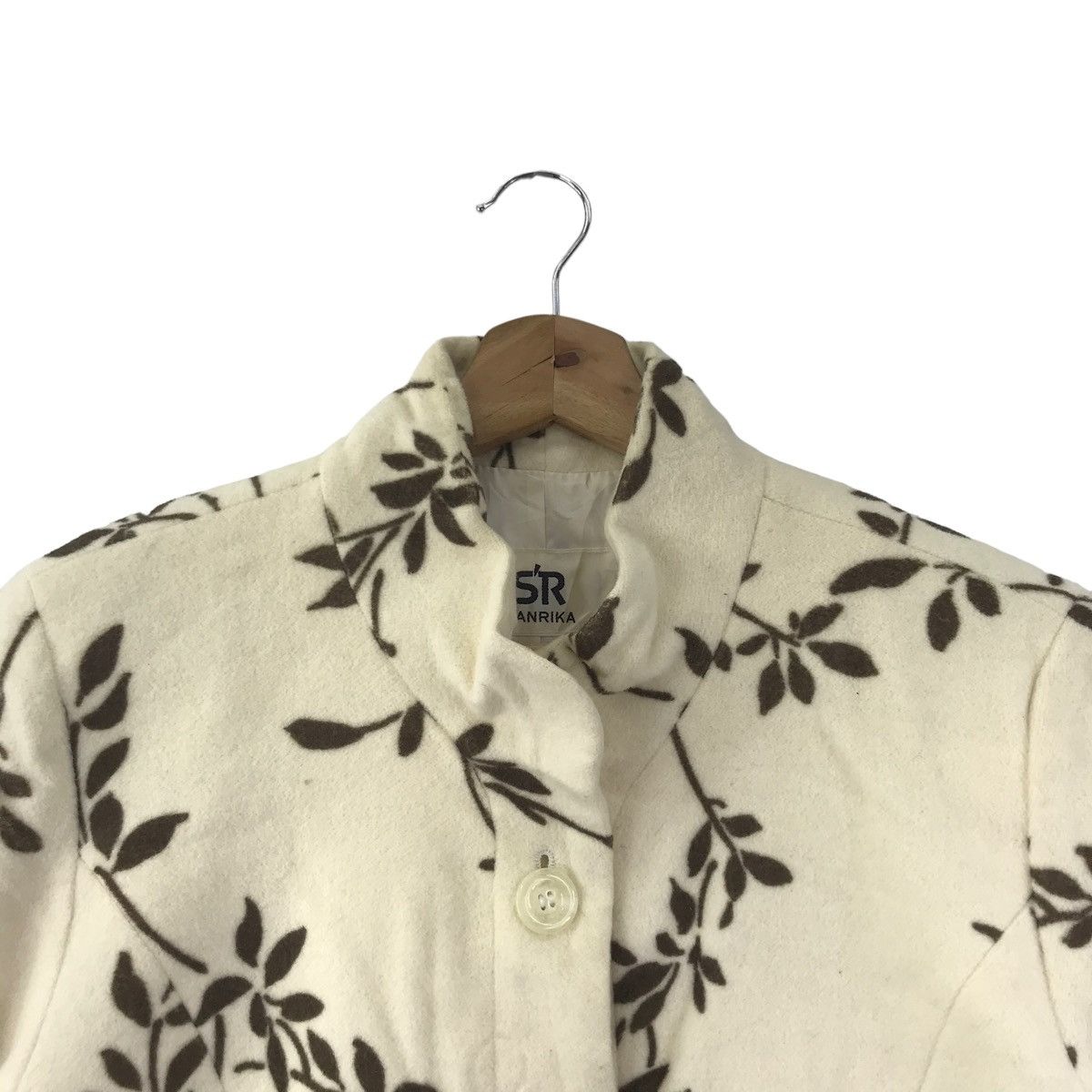 Vintage Vintage 90s SANRIKA TOKYO Leaf Branches Cream Coat Size XL / US 12-14 / IT 48-50 - 2 Thumbnail
