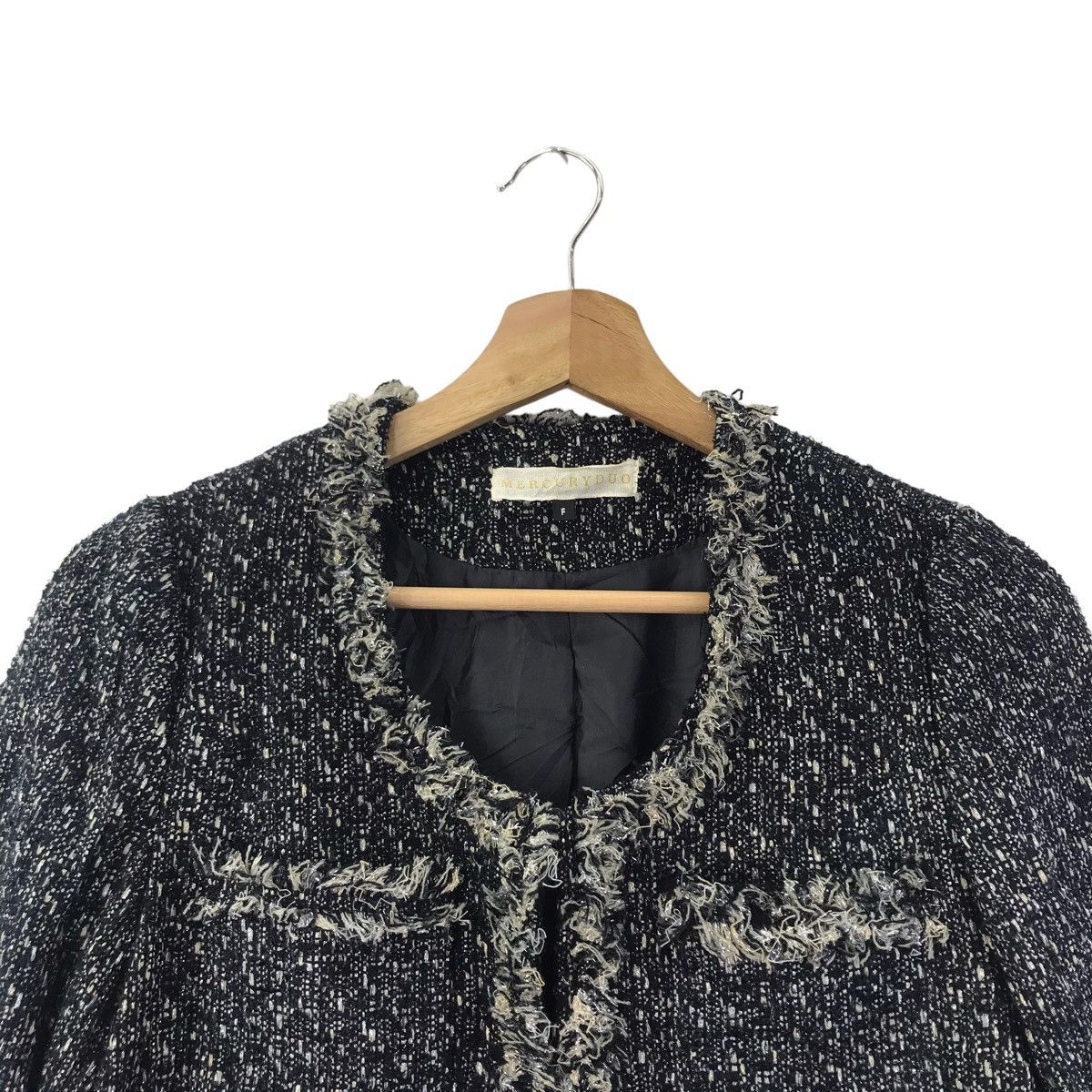 Vintage MERCURYDUO Grey Tweed Wool Overcoat Pocket Parka Size XS / US 0-2 / IT 36-38 - 2 Thumbnail