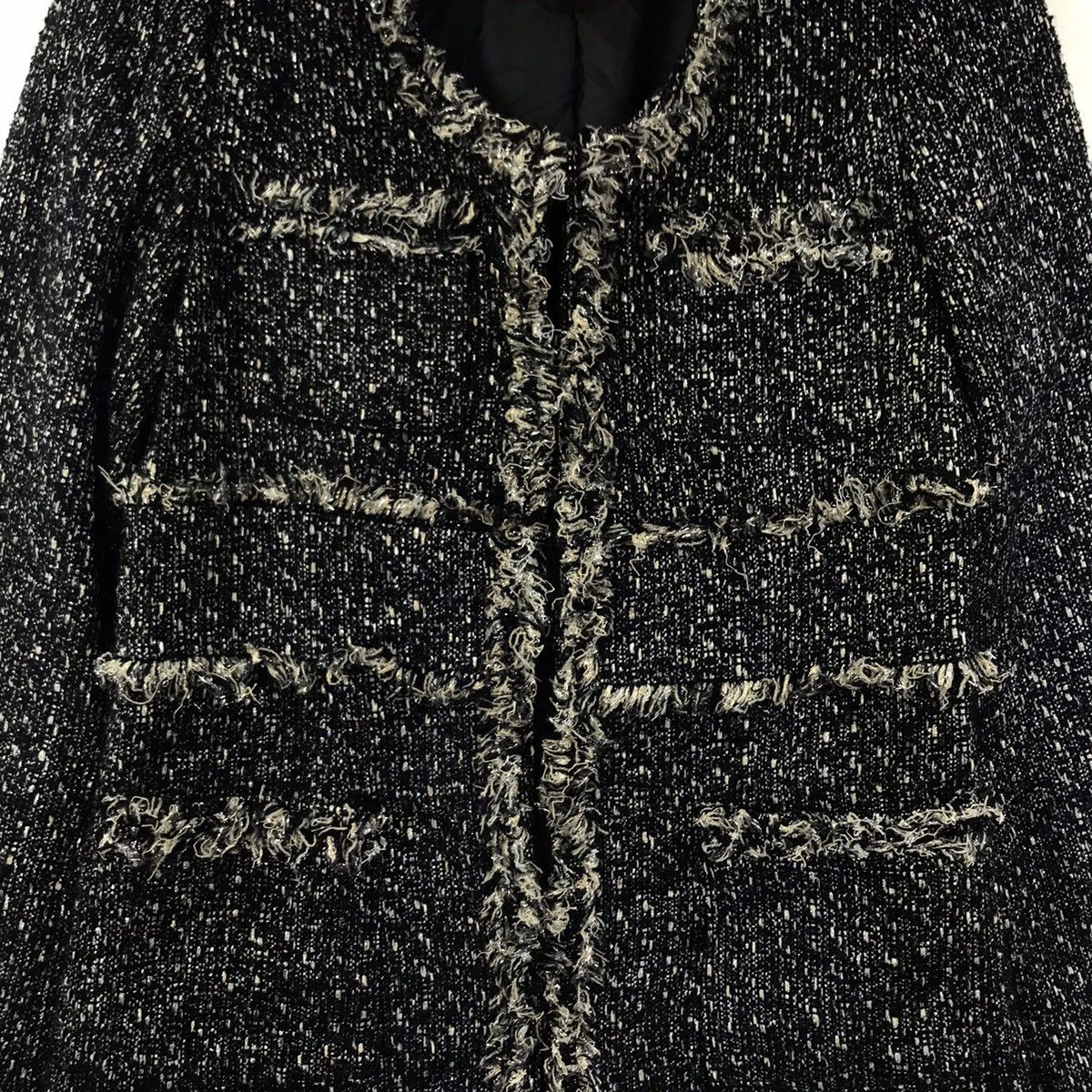 Vintage MERCURYDUO Grey Tweed Wool Overcoat Pocket Parka Size XS / US 0-2 / IT 36-38 - 3 Thumbnail