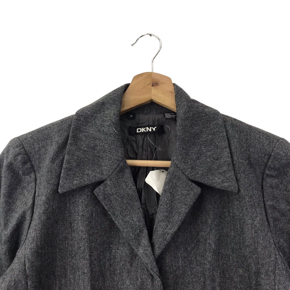 DKNY DONNA KARAN New York DKNY Plain Dark Grey Blazer Coat Jacket Size XS / US 0-2 / IT 36-38 - 2 Thumbnail