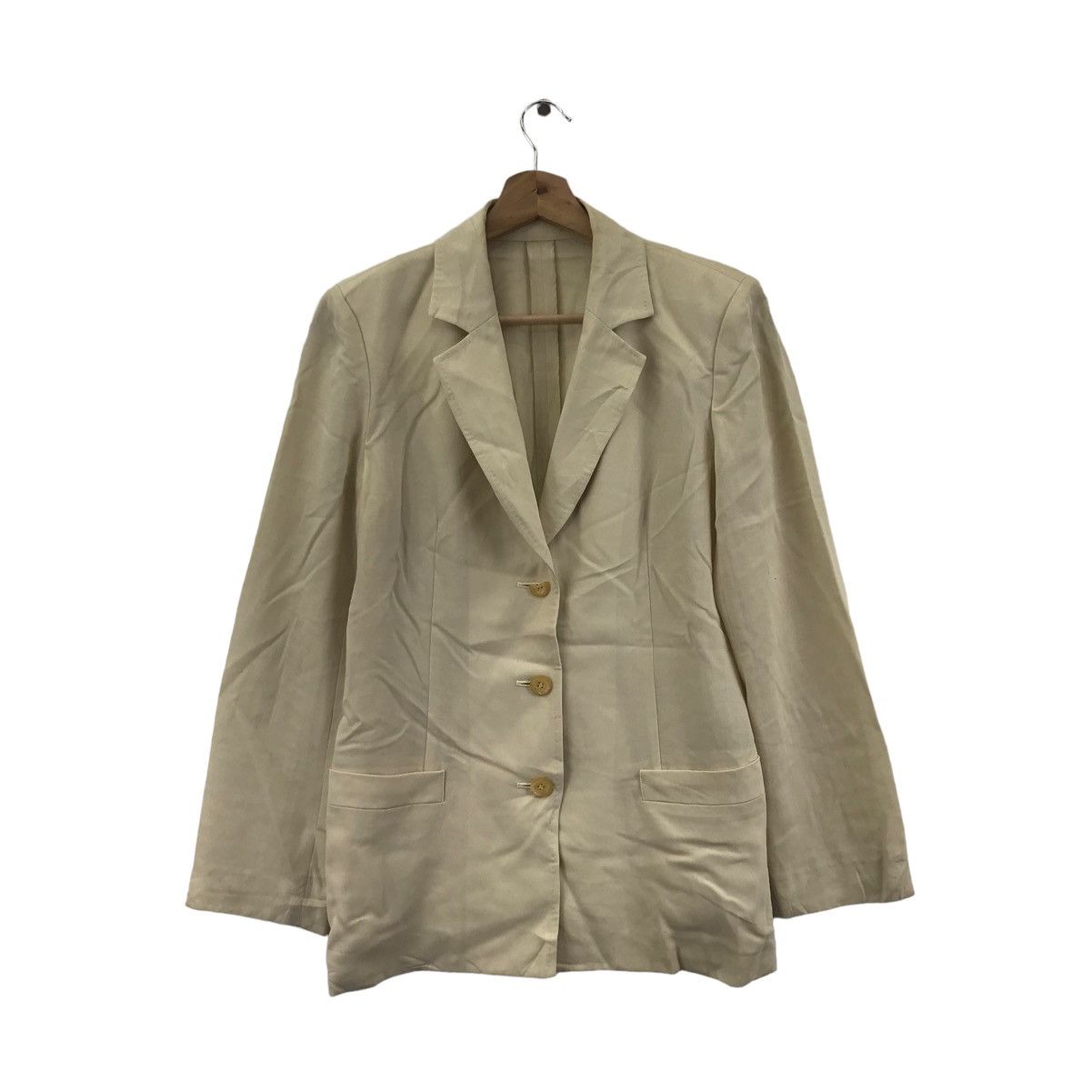 Trussardi TRUSSARDI Italian Brand Beige Plain Blazer Coat Jacket Size XS / US 0-2 / IT 36-38 - 1 Thumbnail