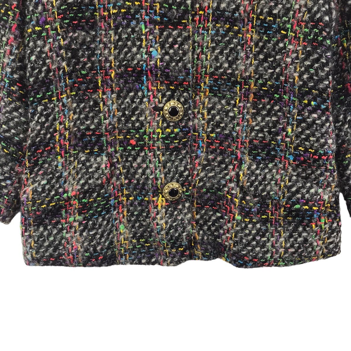 Vintage Vintage GIANNI CEPICA Wool Tweed Check Coat Size S / US 4 / IT 40 - 4 Thumbnail