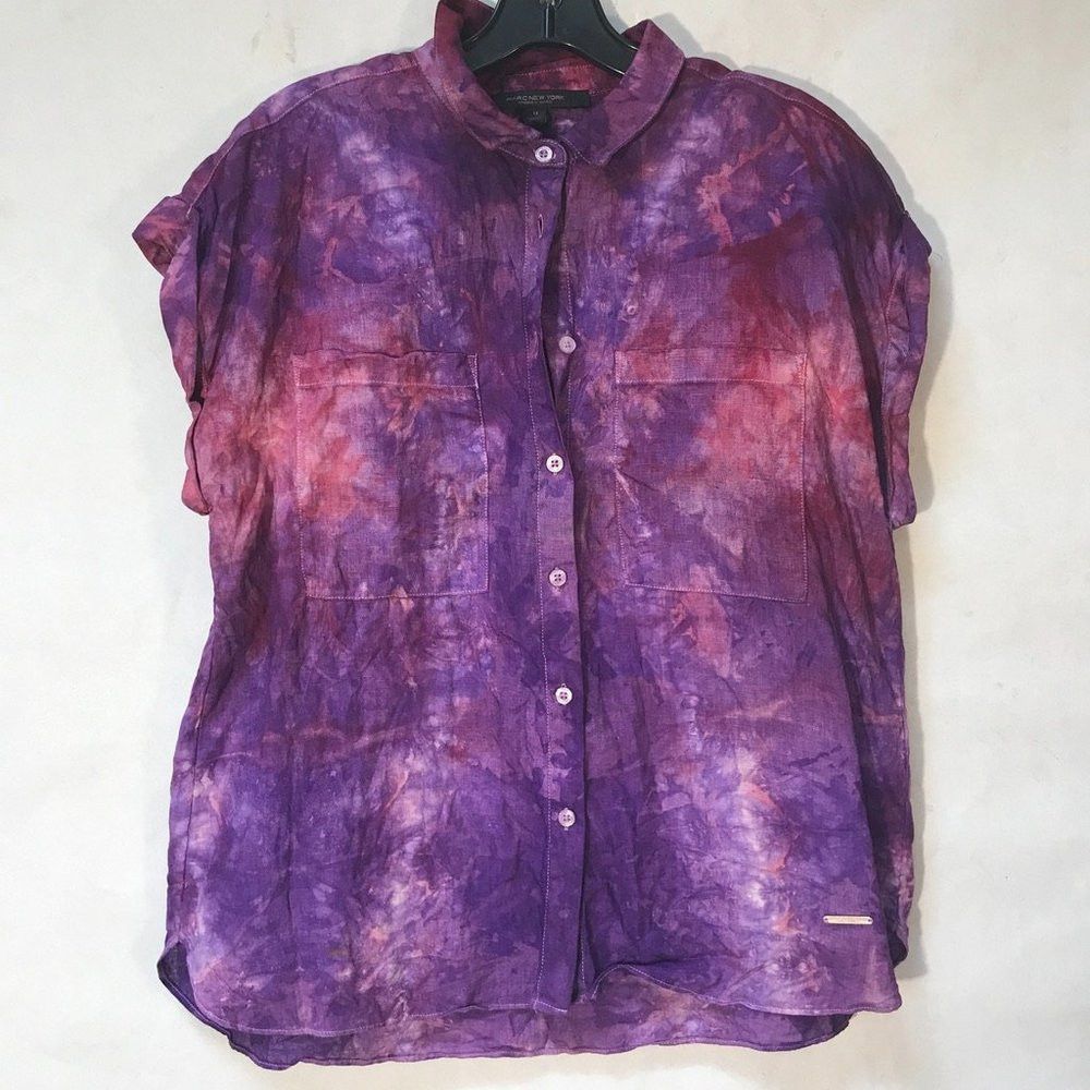 Andrew Marc Andrew Marc Purple linen Sleeveless Medium Dyed Size M / US 6-8 / IT 42-44 - 2 Thumbnail