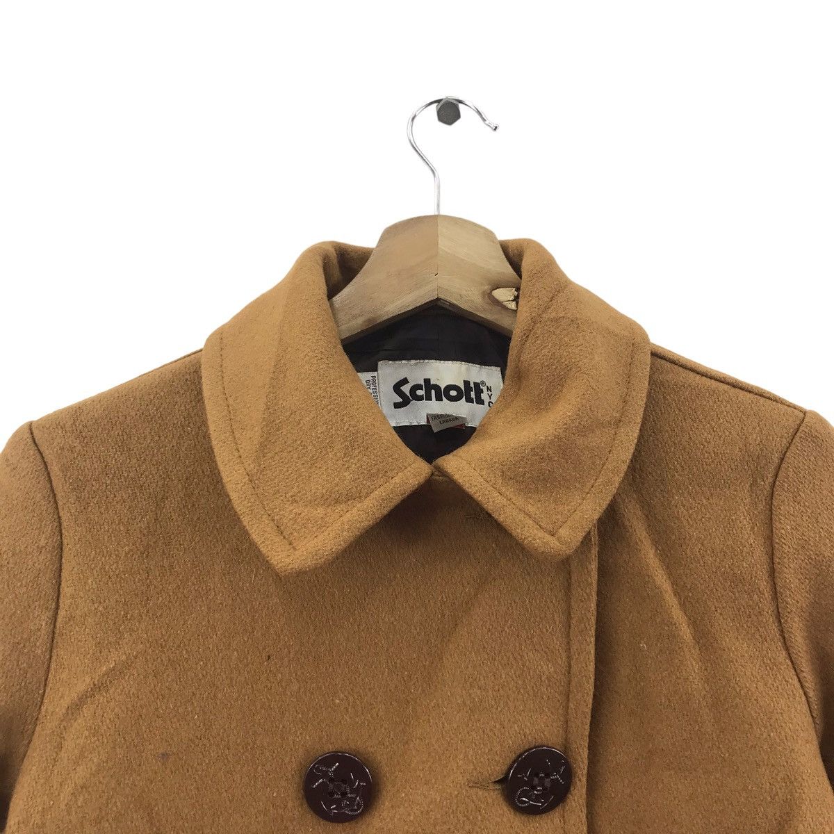 Schott Vintage SCHOTT NYC Wool Brown Duffle Coat Size M / US 6-8 / IT 42-44 - 2 Thumbnail