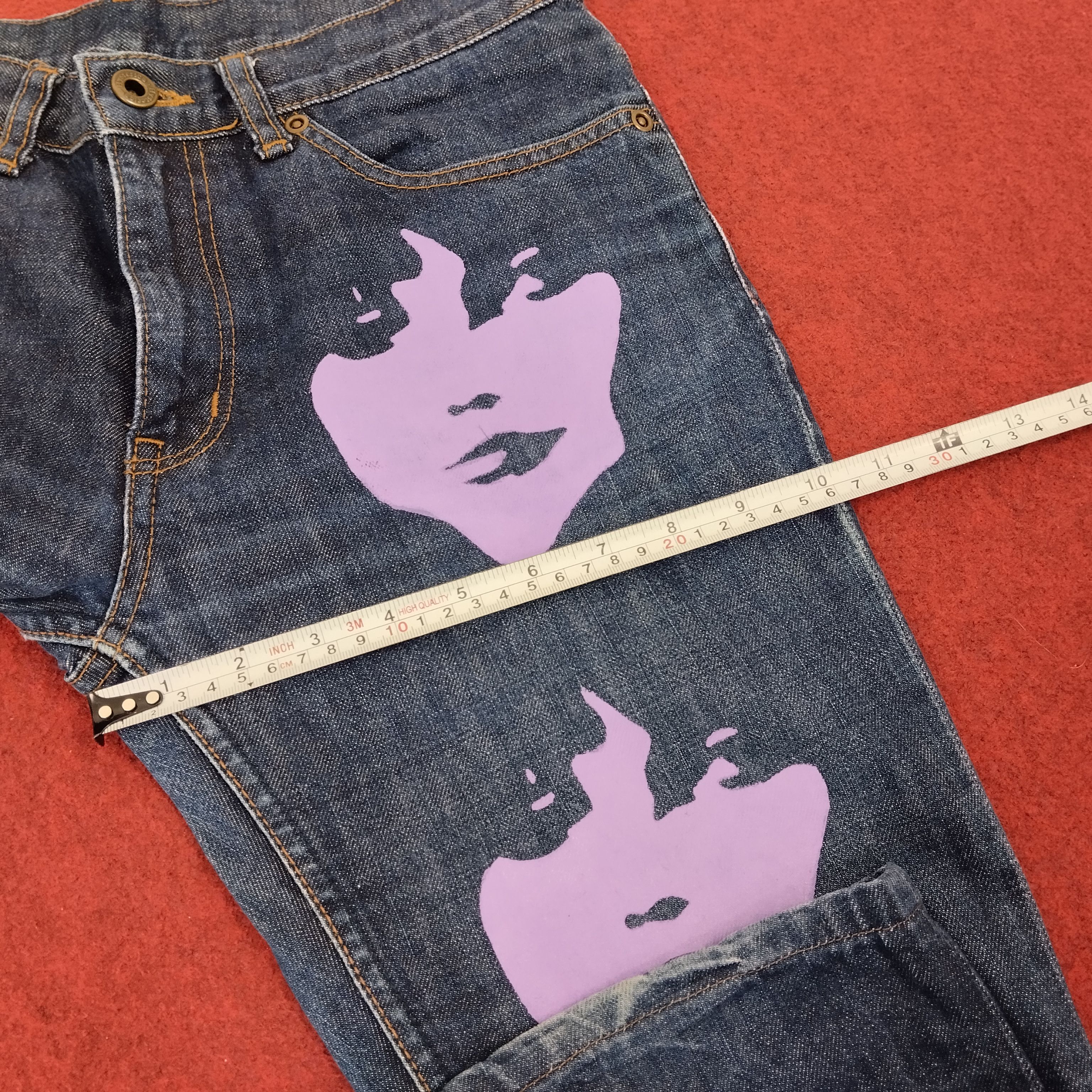 Hysteric Glamour × Japanese Brand × Vintage Hysteric Glamour Japanese Brand Custom Face Style Jeans Size US 29 - 18 Thumbnail