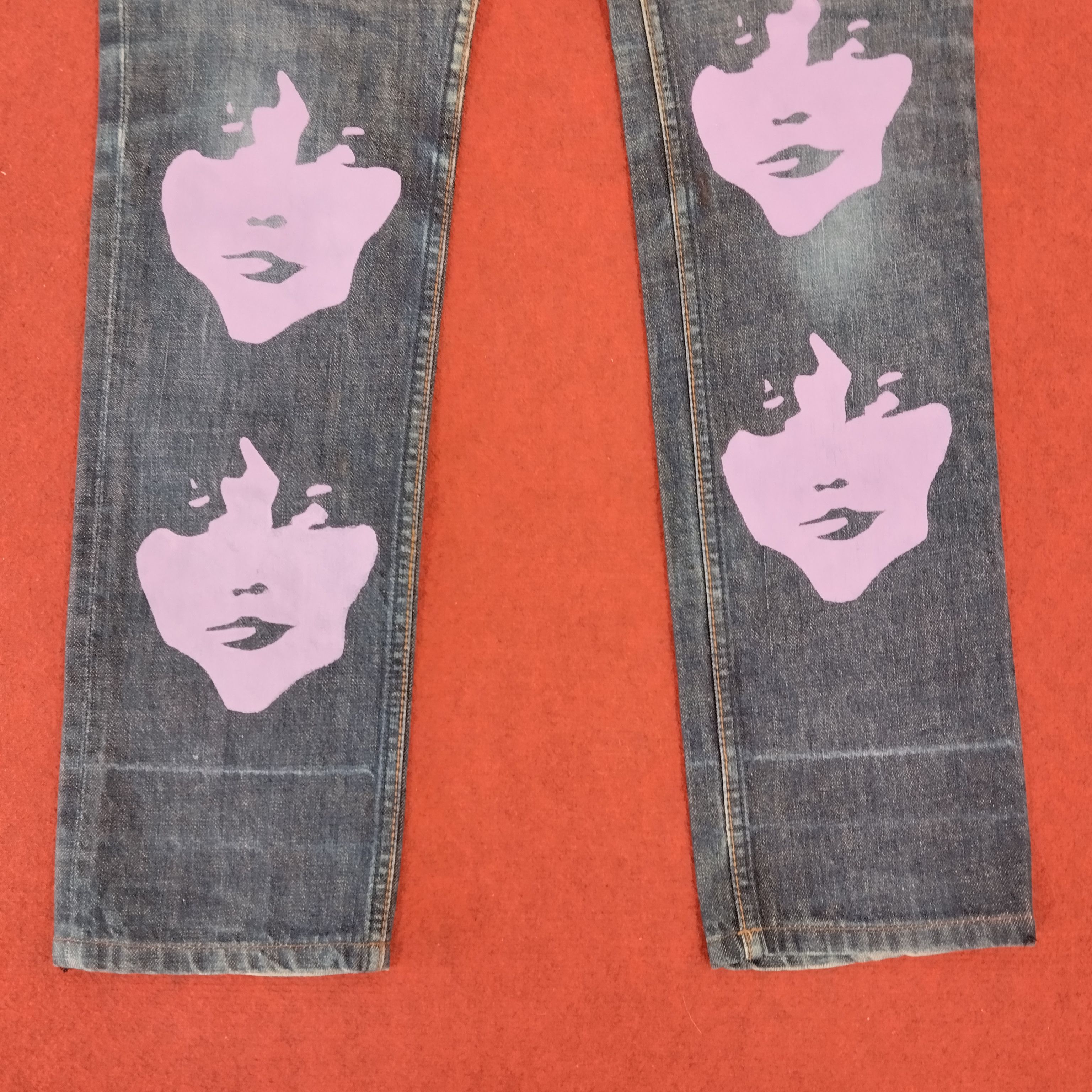 Hysteric Glamour × Japanese Brand × Vintage Hysteric Glamour Japanese Brand Custom Face Style Jeans Size US 29 - 3 Thumbnail