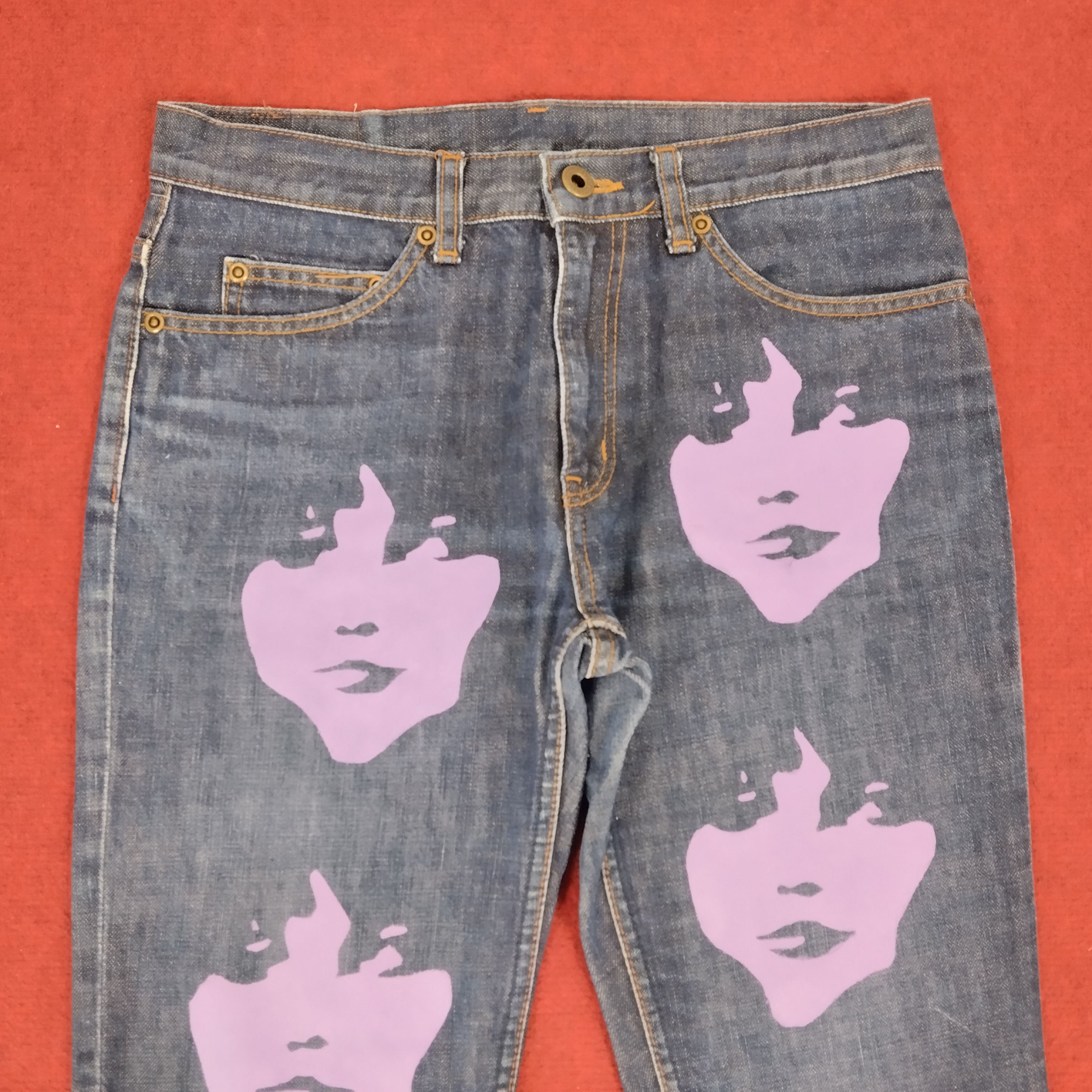 Hysteric Glamour × Japanese Brand × Vintage Hysteric Glamour Japanese Brand Custom Face Style Jeans Size US 29 - 2 Thumbnail