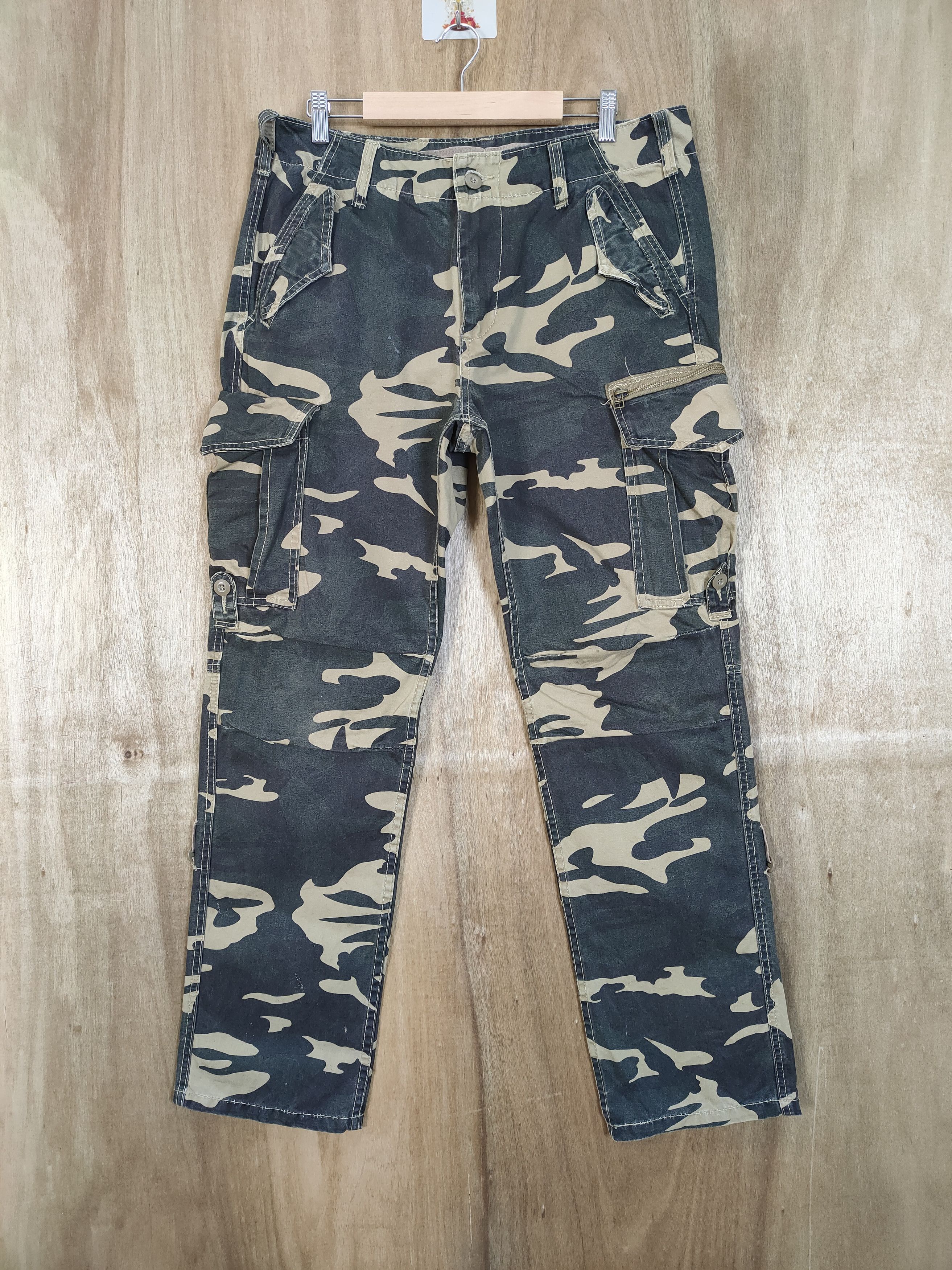 image of Bape Style Camo Cargo Pants Multipocket Tactical, Men's (Size 34)