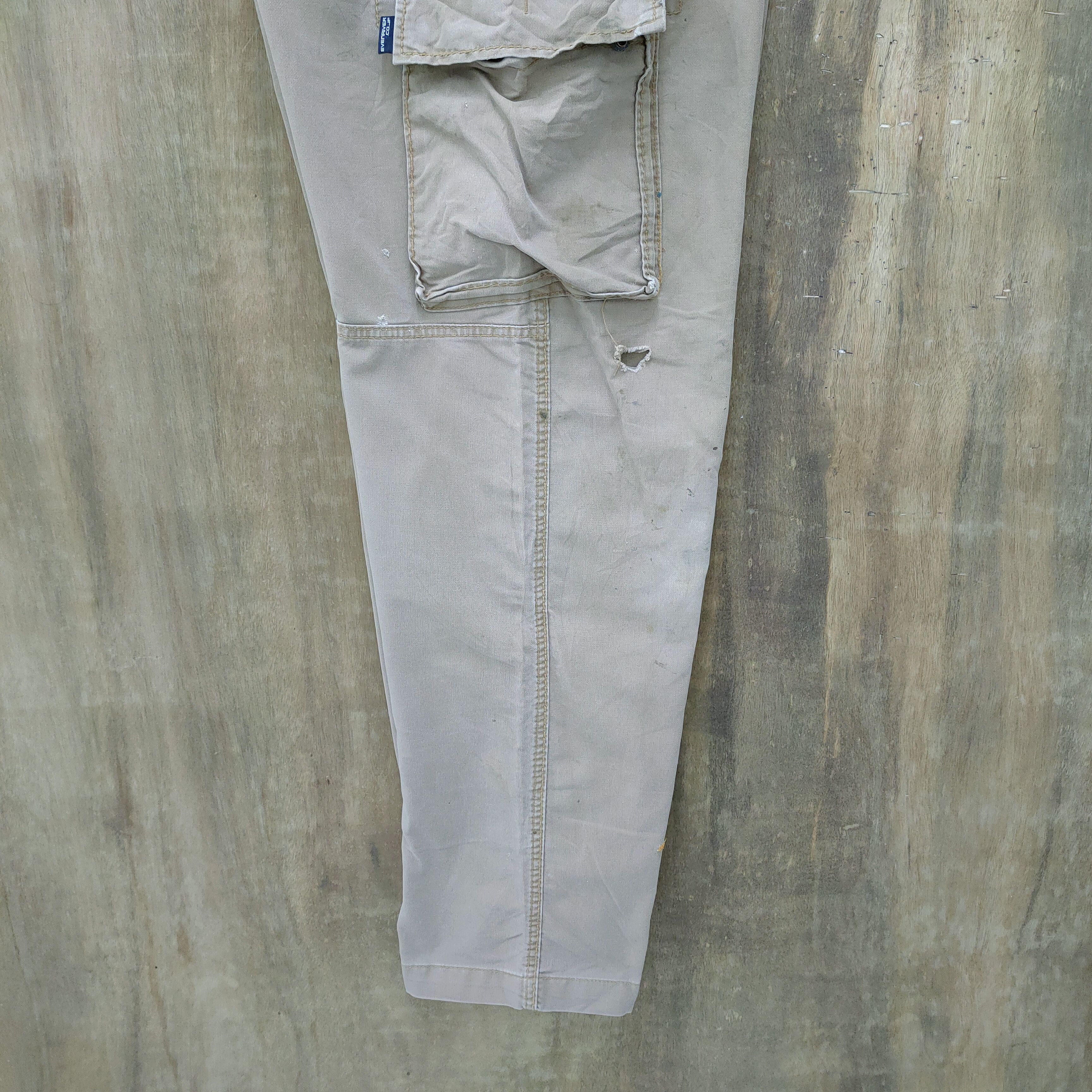 Japanese Brand × Vintage EVENRIVER BAGGY CARGO PANTS FADED DEMAGE KNEE Size US 34 / EU 50 - 13 Thumbnail