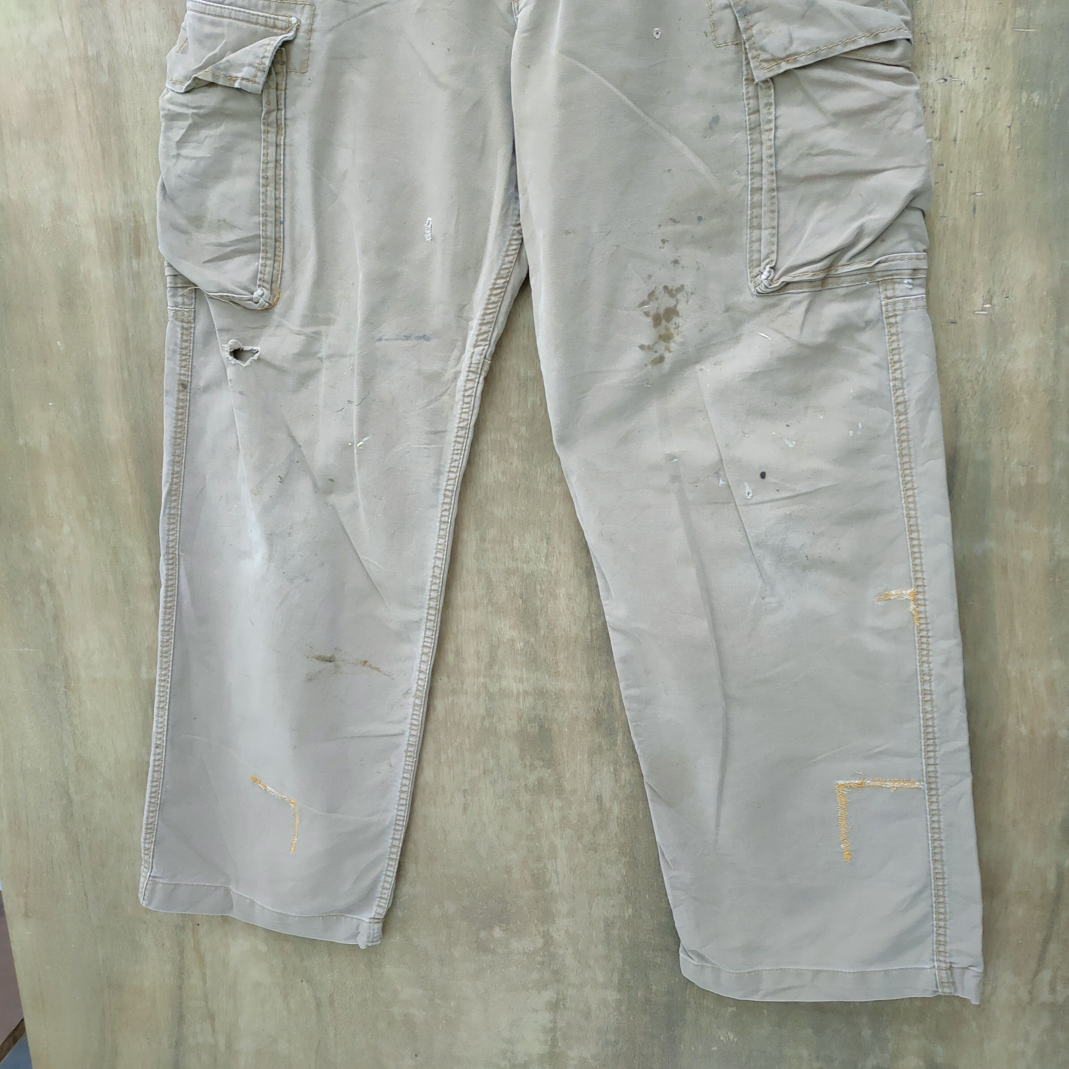 Japanese Brand × Vintage EVENRIVER BAGGY CARGO PANTS FADED DEMAGE KNEE Size US 34 / EU 50 - 6 Thumbnail