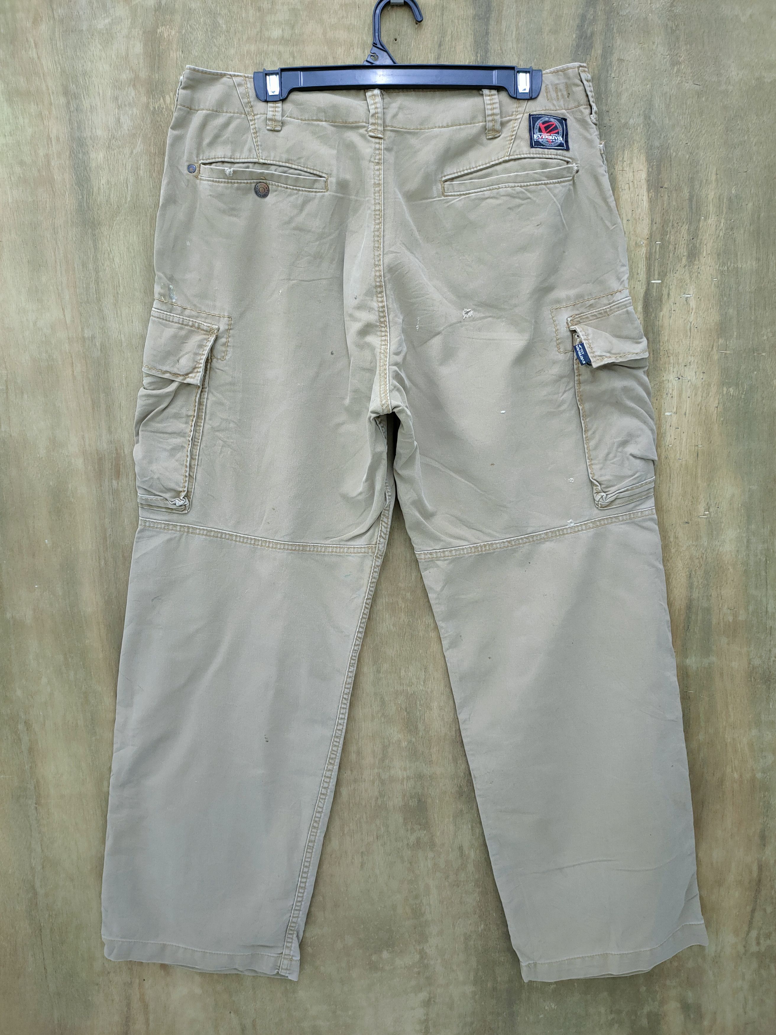 Japanese Brand × Vintage EVENRIVER BAGGY CARGO PANTS FADED DEMAGE KNEE Size US 34 / EU 50 - 7 Thumbnail