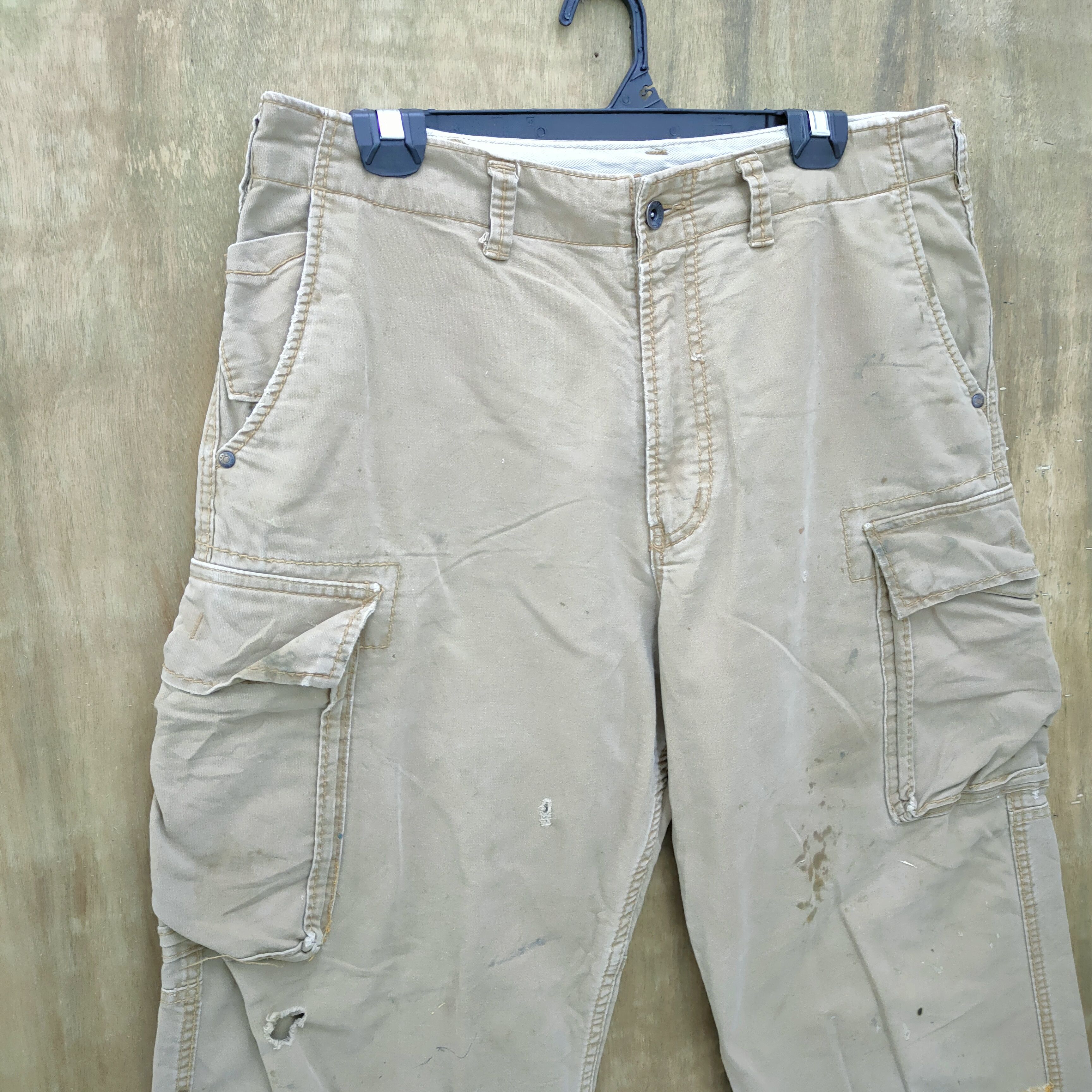 Japanese Brand × Vintage EVENRIVER BAGGY CARGO PANTS FADED DEMAGE KNEE Size US 34 / EU 50 - 5 Thumbnail