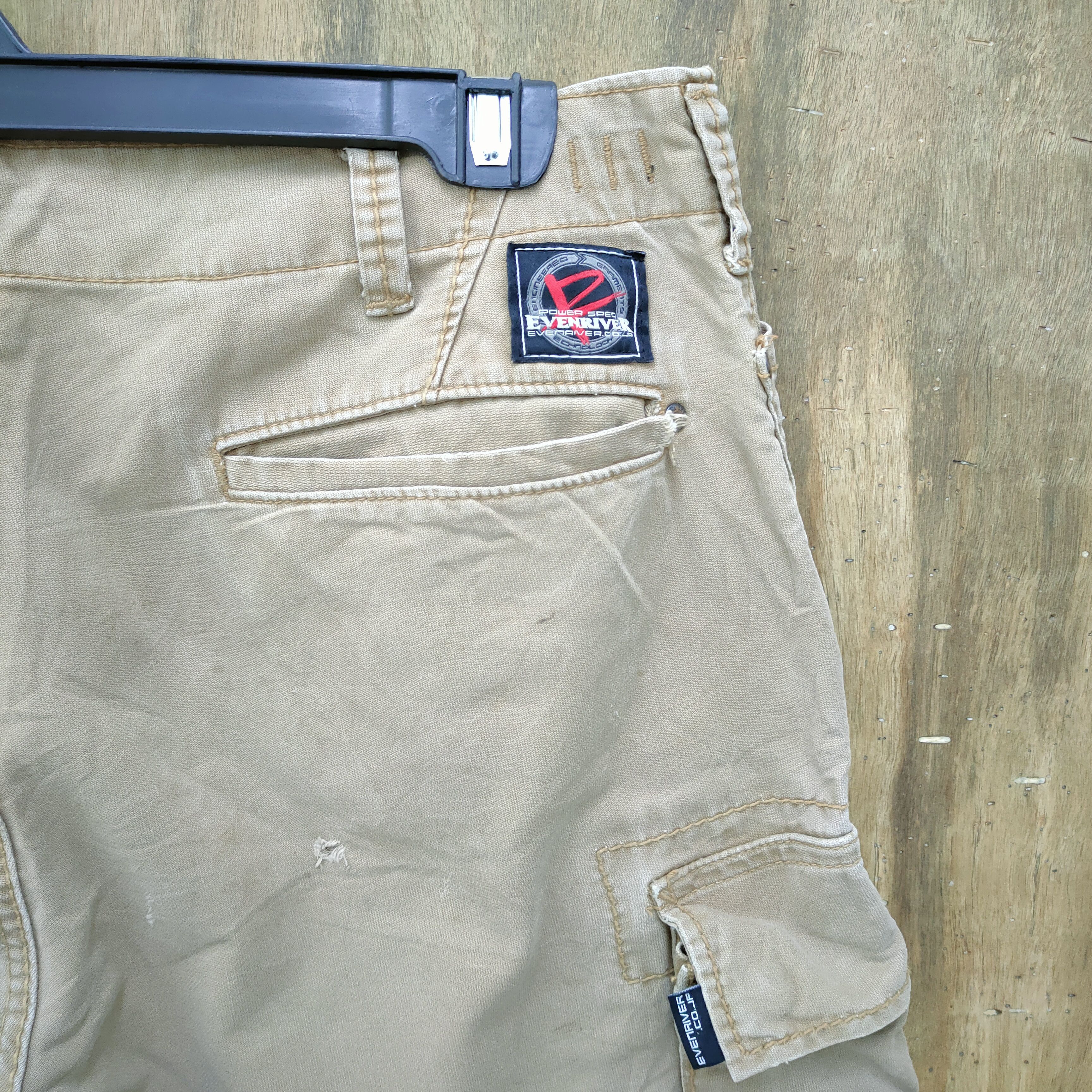 Japanese Brand × Vintage EVENRIVER BAGGY CARGO PANTS FADED DEMAGE KNEE Size US 34 / EU 50 - 10 Thumbnail