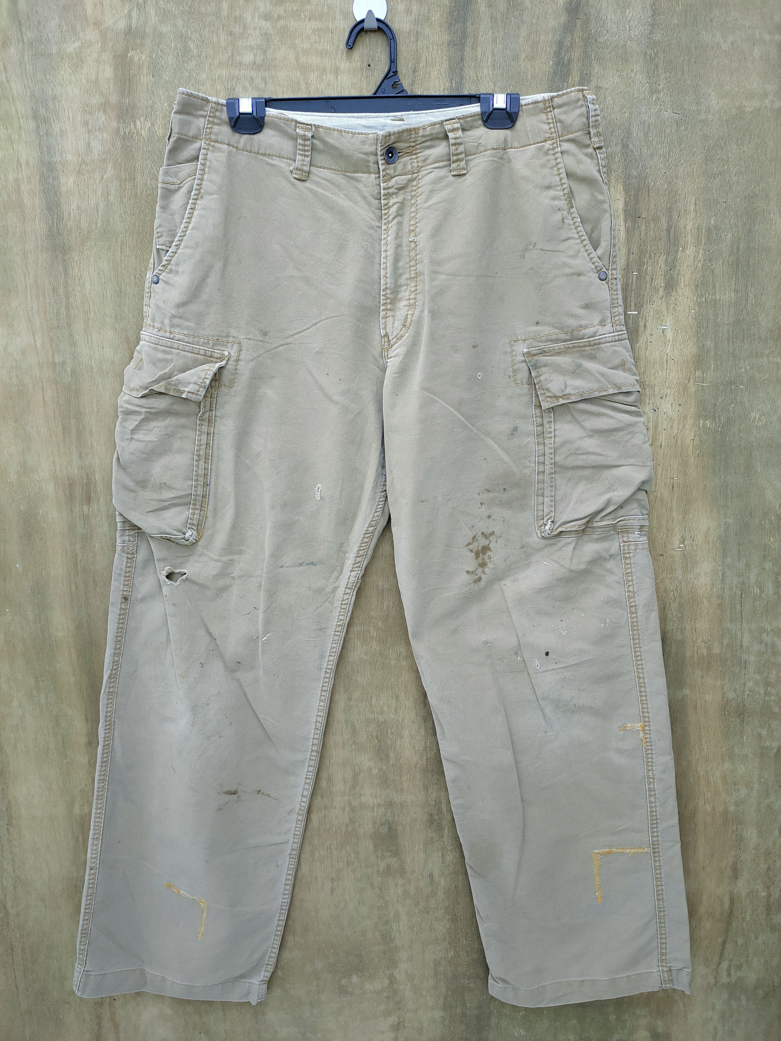 Japanese Brand × Vintage EVENRIVER BAGGY CARGO PANTS FADED DEMAGE KNEE Size US 34 / EU 50 - 1 Thumbnail