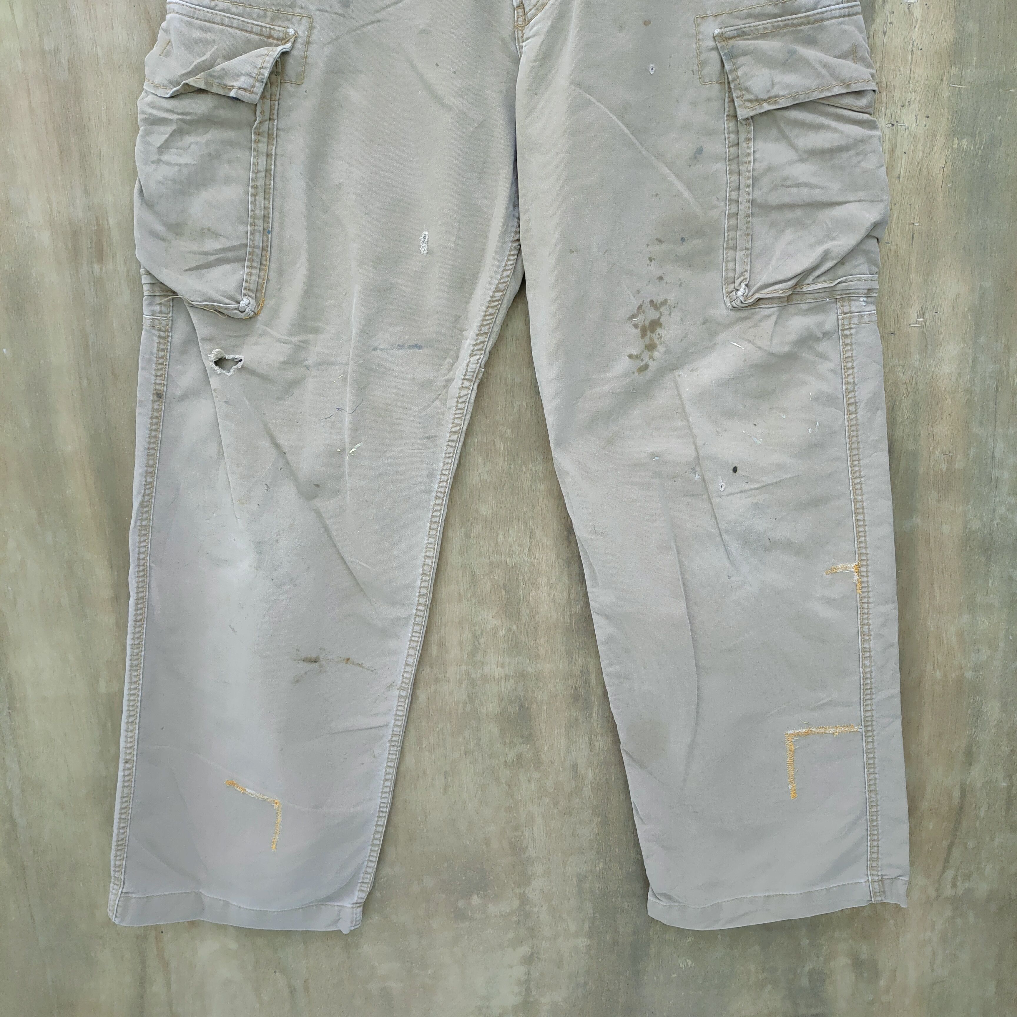 Japanese Brand × Vintage EVENRIVER BAGGY CARGO PANTS FADED DEMAGE KNEE Size US 34 / EU 50 - 4 Thumbnail