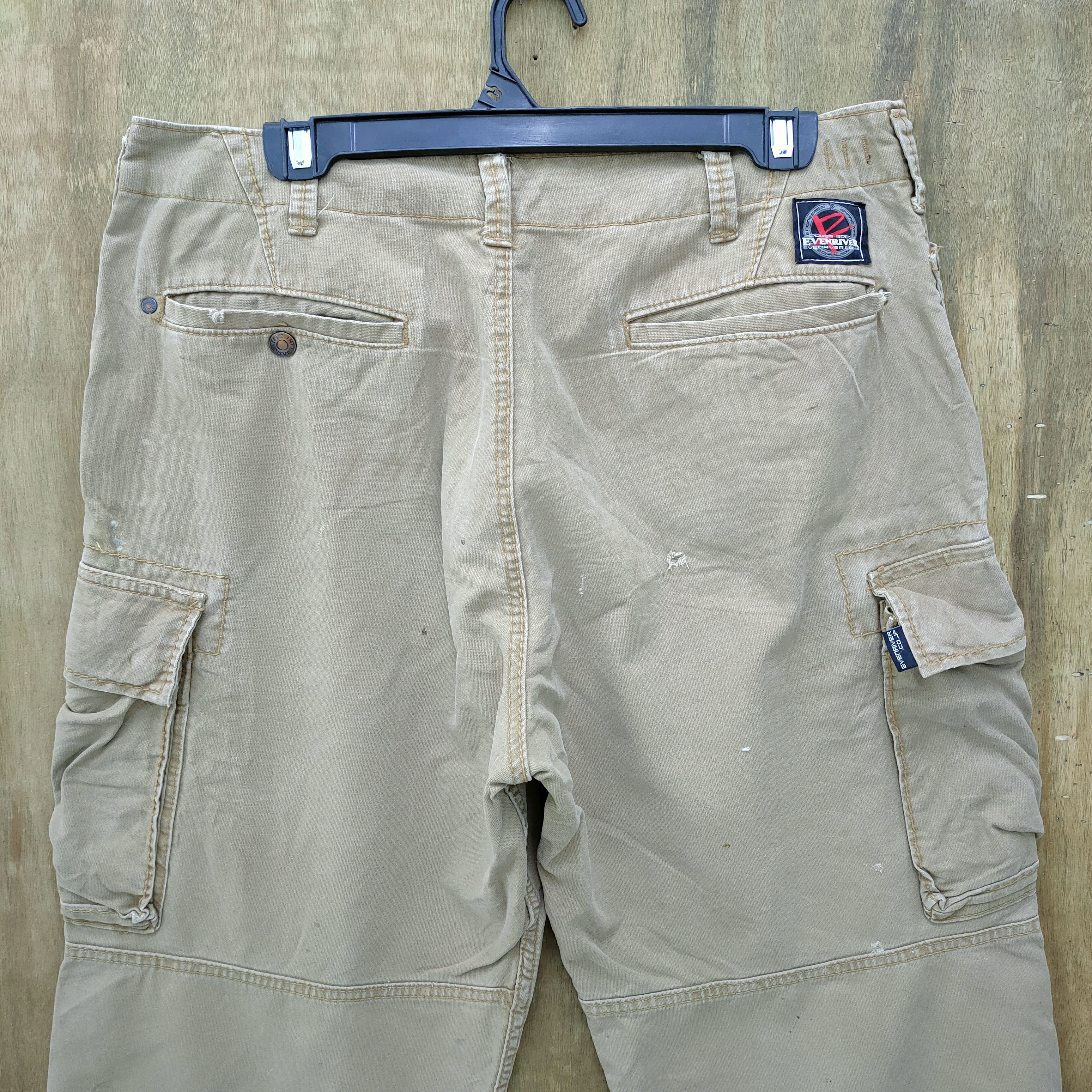 Japanese Brand × Vintage EVENRIVER BAGGY CARGO PANTS FADED DEMAGE KNEE Size US 34 / EU 50 - 8 Thumbnail