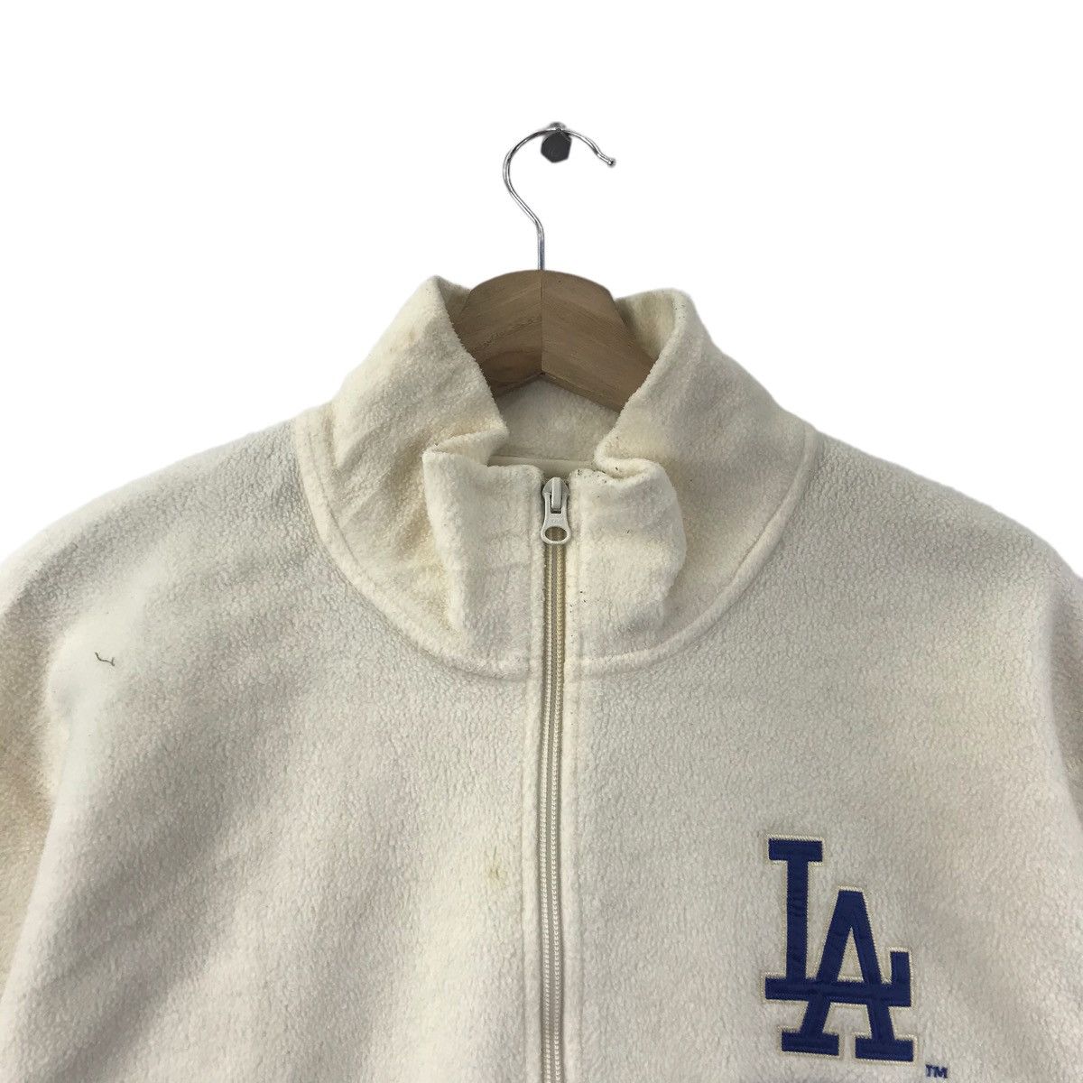 MLB Vintage 90s LA DODGERS Fleece Half Zipper Cream Sweatshirt Size US L / EU 52-54 / 3 - 2 Thumbnail